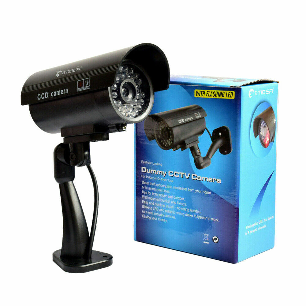 1pcs/2pcs Dummy Security Camera Fake LED Blink Light Outdoor Surveillance CCTV