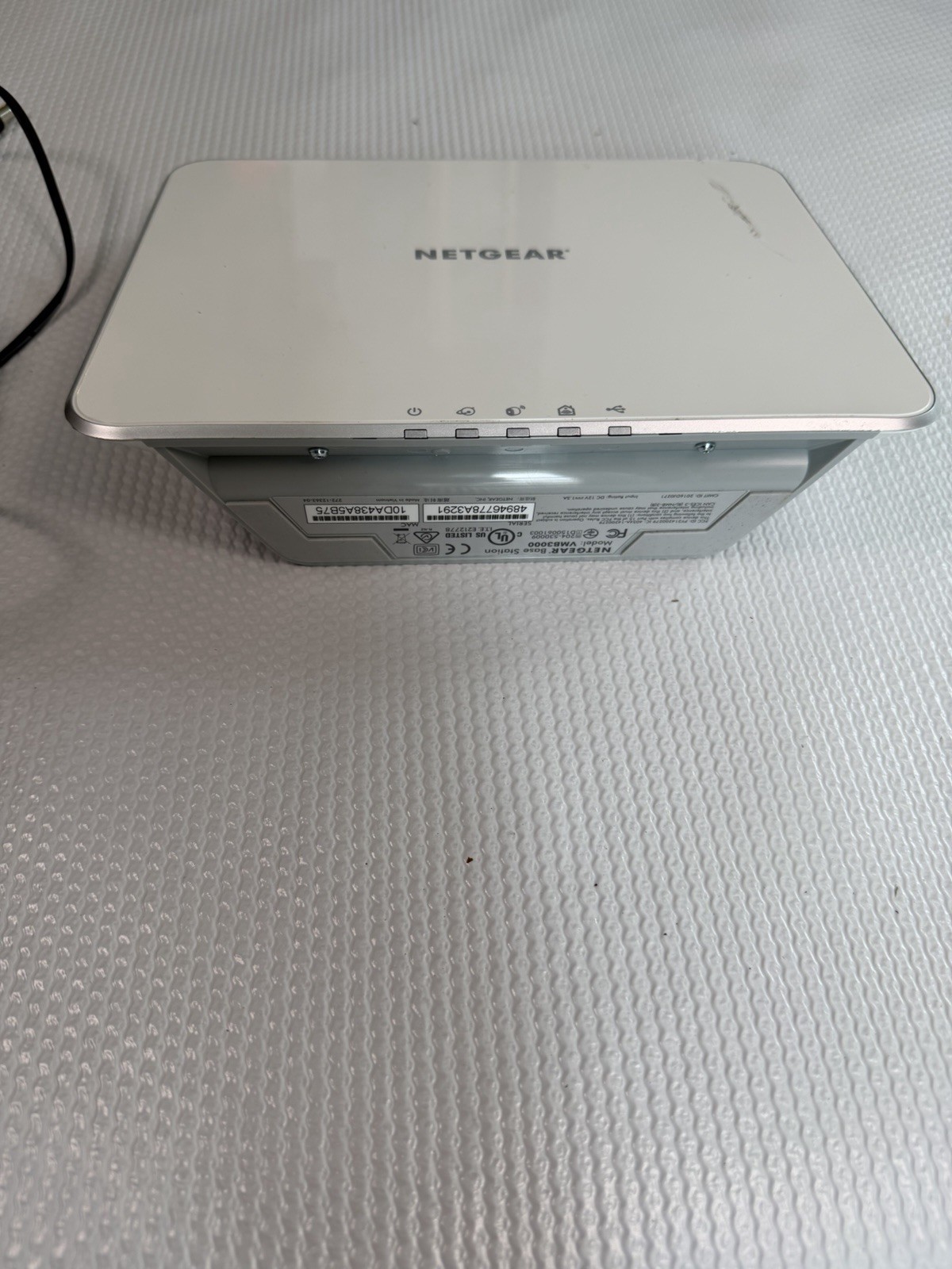 Netgear Security Base Station Wireless WiFi Router VMB3000 Power Adapter and LAN