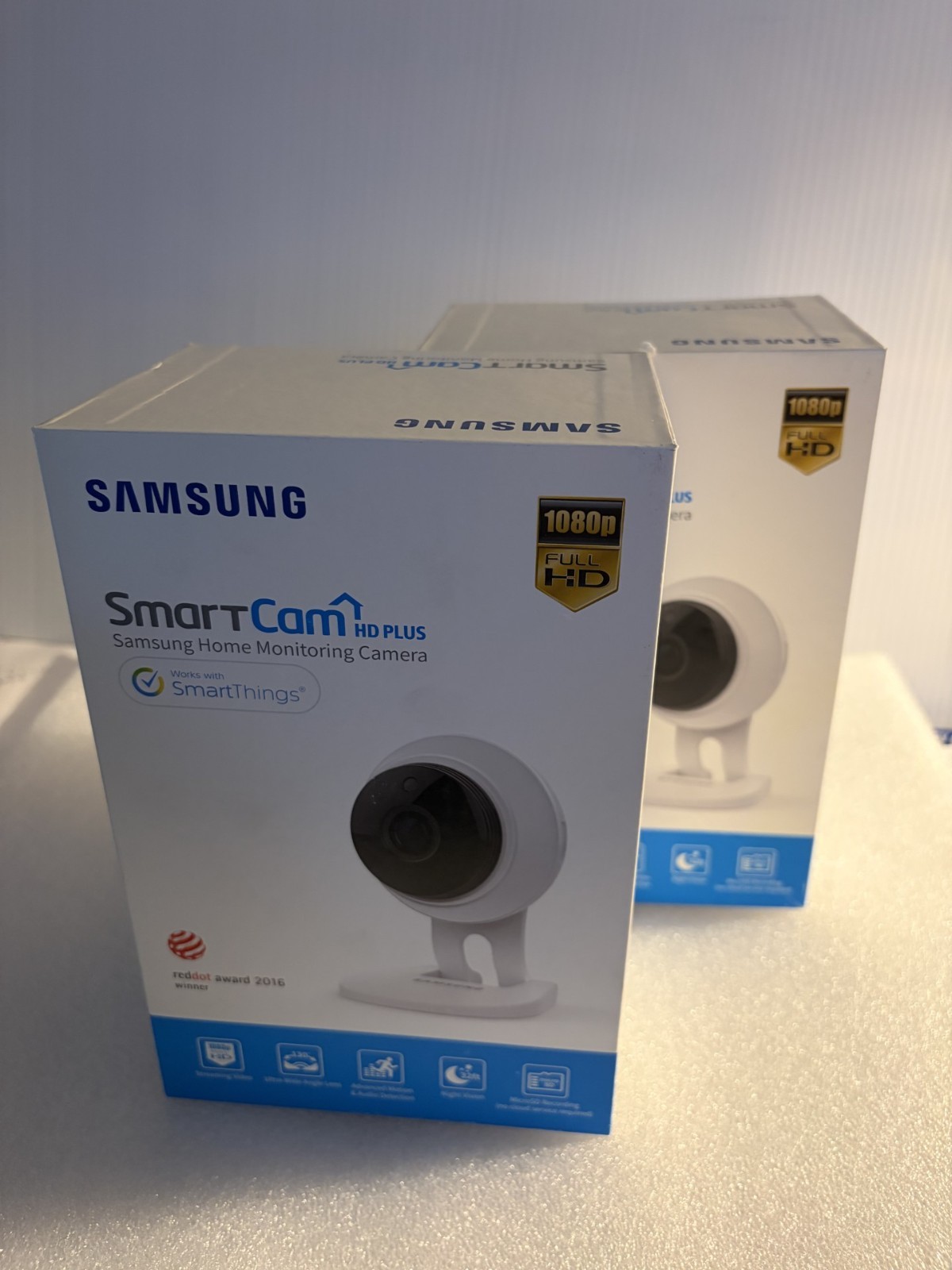Samsung Wisenet SmartCam White HD Plus Smart Home Wi-Fi Camera 1080P Full HD