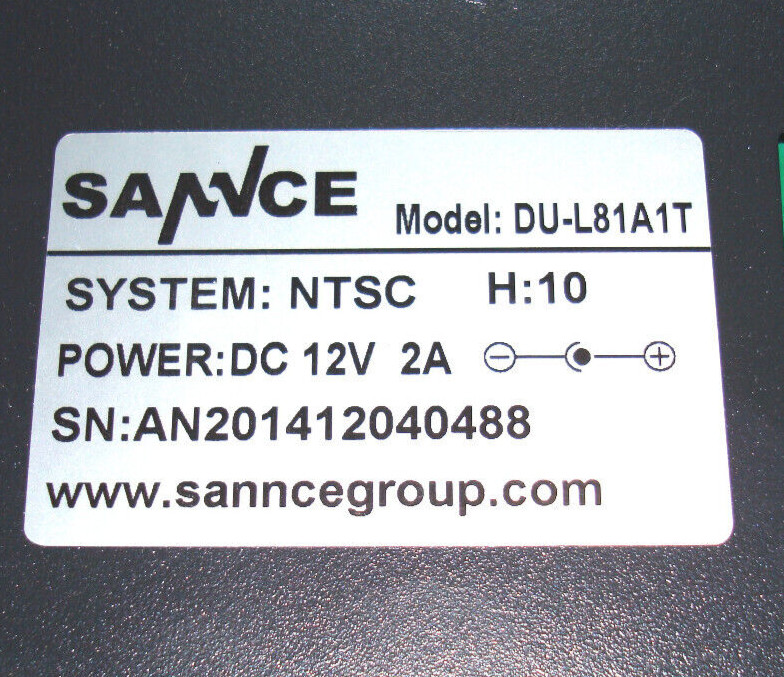 SANNCE DU-L81A1T 8 Ch DVR w/ 1 TB Formatted Hard Drive with Accessories