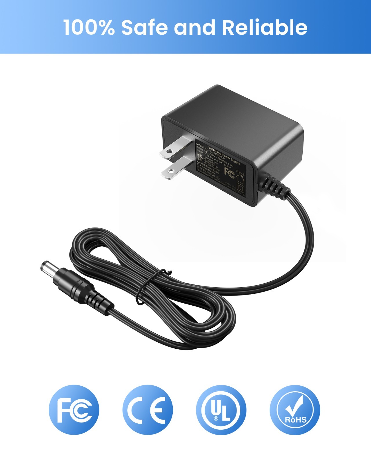 ZOSI DC 12V 2A 2000mA US CCTV Power Supply Adapter for Home Security Cam System