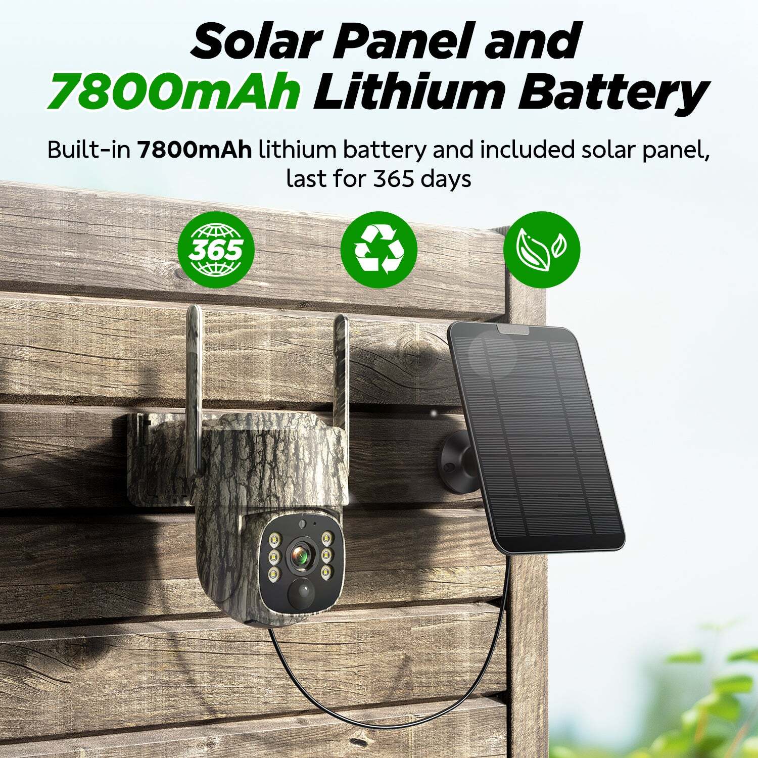 Campark Solar 4G LTE Cellular 15MP 2.5K Wildlife Hunting Night Vision 7800mAh