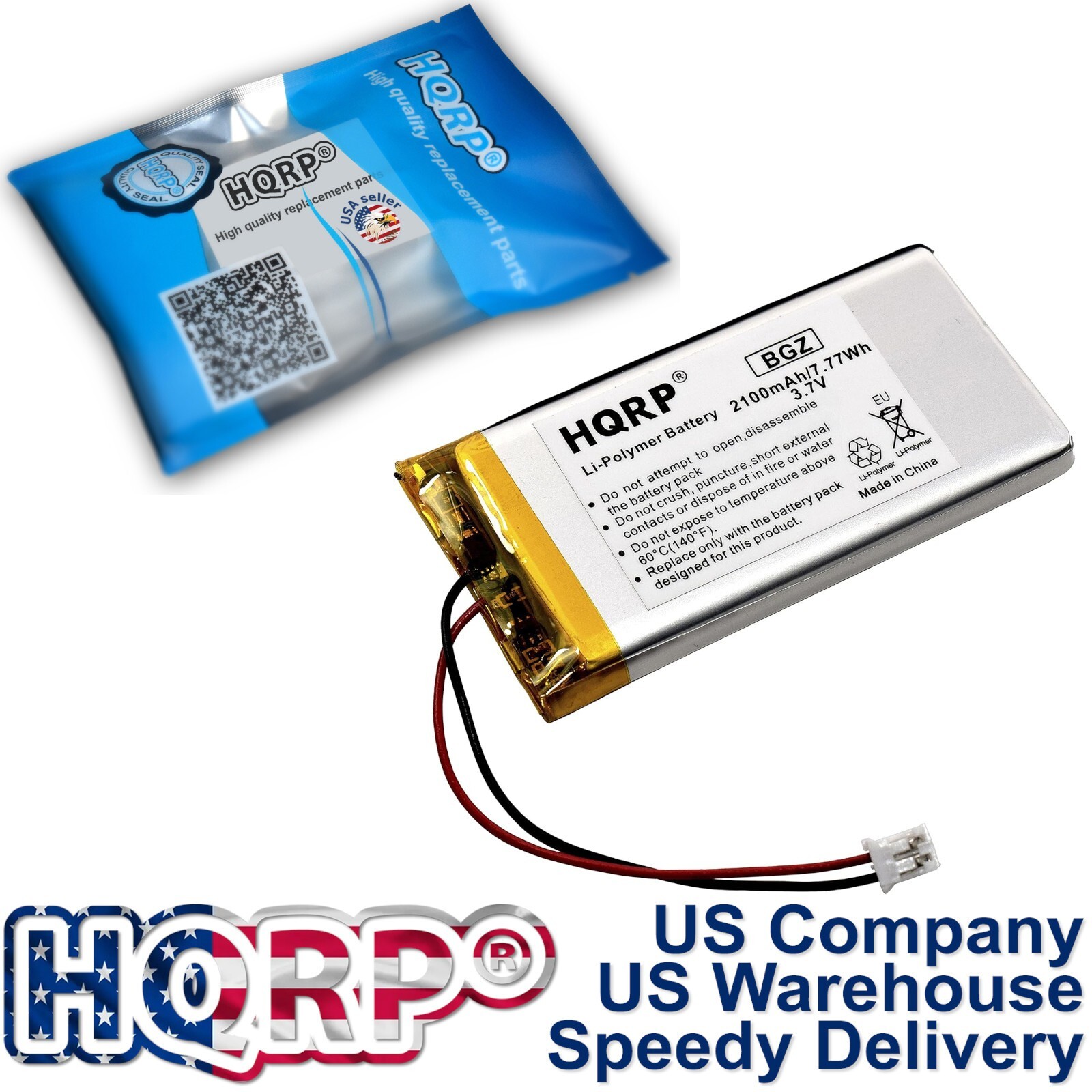 3.7v 2100mAh Battery for Uniden Guardian UDR Series Monitor, 634169 Replacement