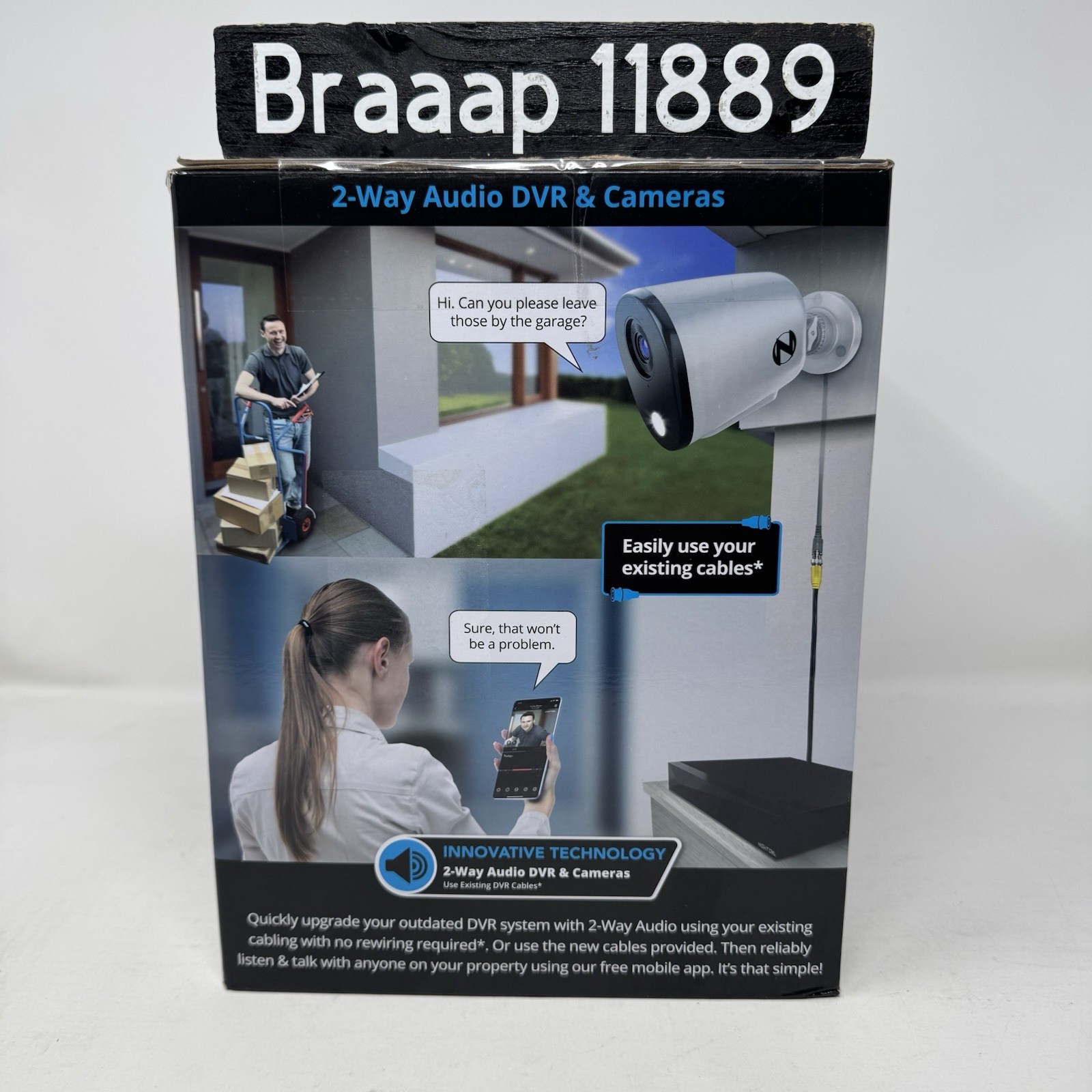 Night Owl 2K Wired Security System 4 Cameras 2TB DVR Night Vision 2-Way Audio