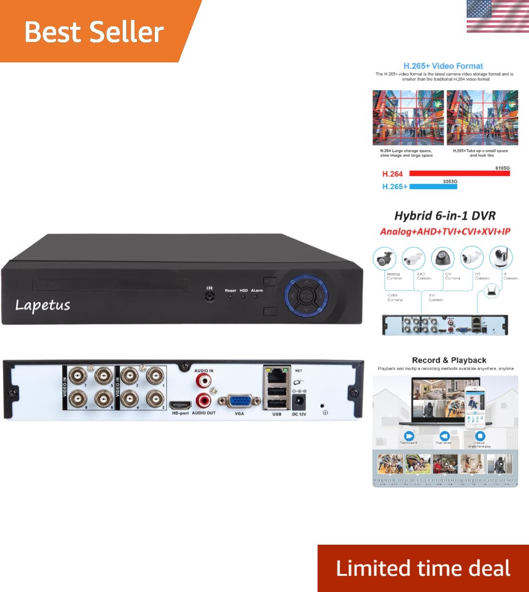 6TB 8-Channel Security DVR with Smartphone Access & Motion Alerts – 1080N