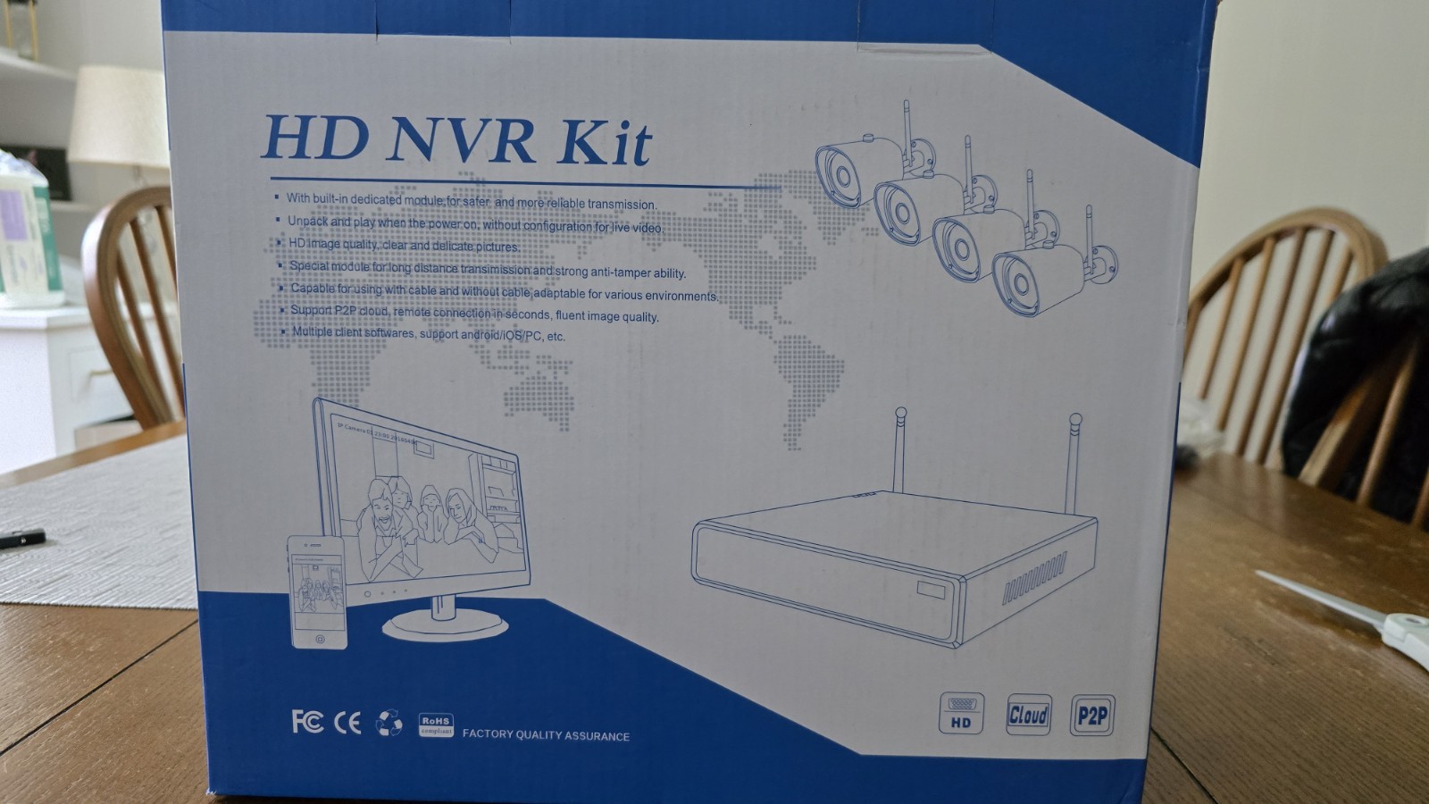 HD NVR KIT 4 CAMERA WIFI CAPABLE NEW / Open Box