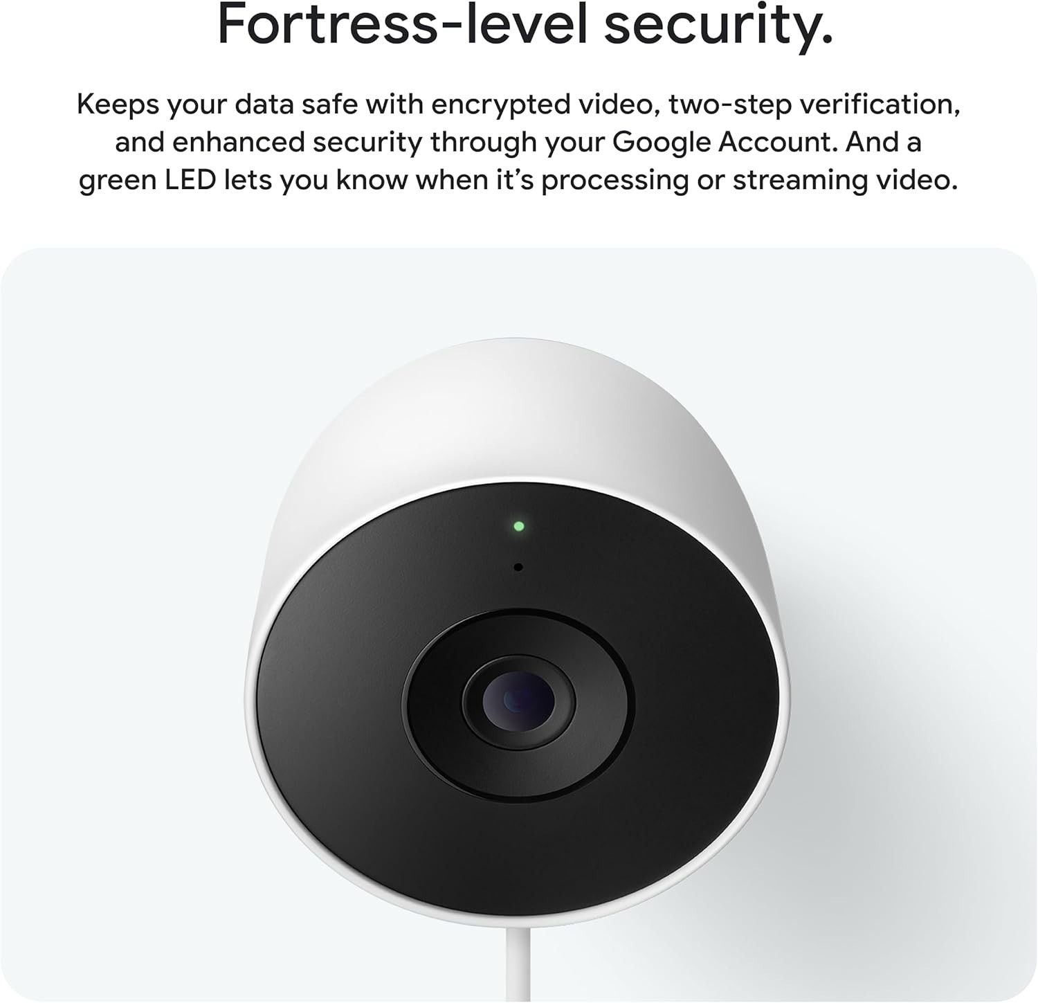Google Nest Cam Outdoor Wired Security Camera 2nd Gen 2K HDR IP65 AI (Snow)