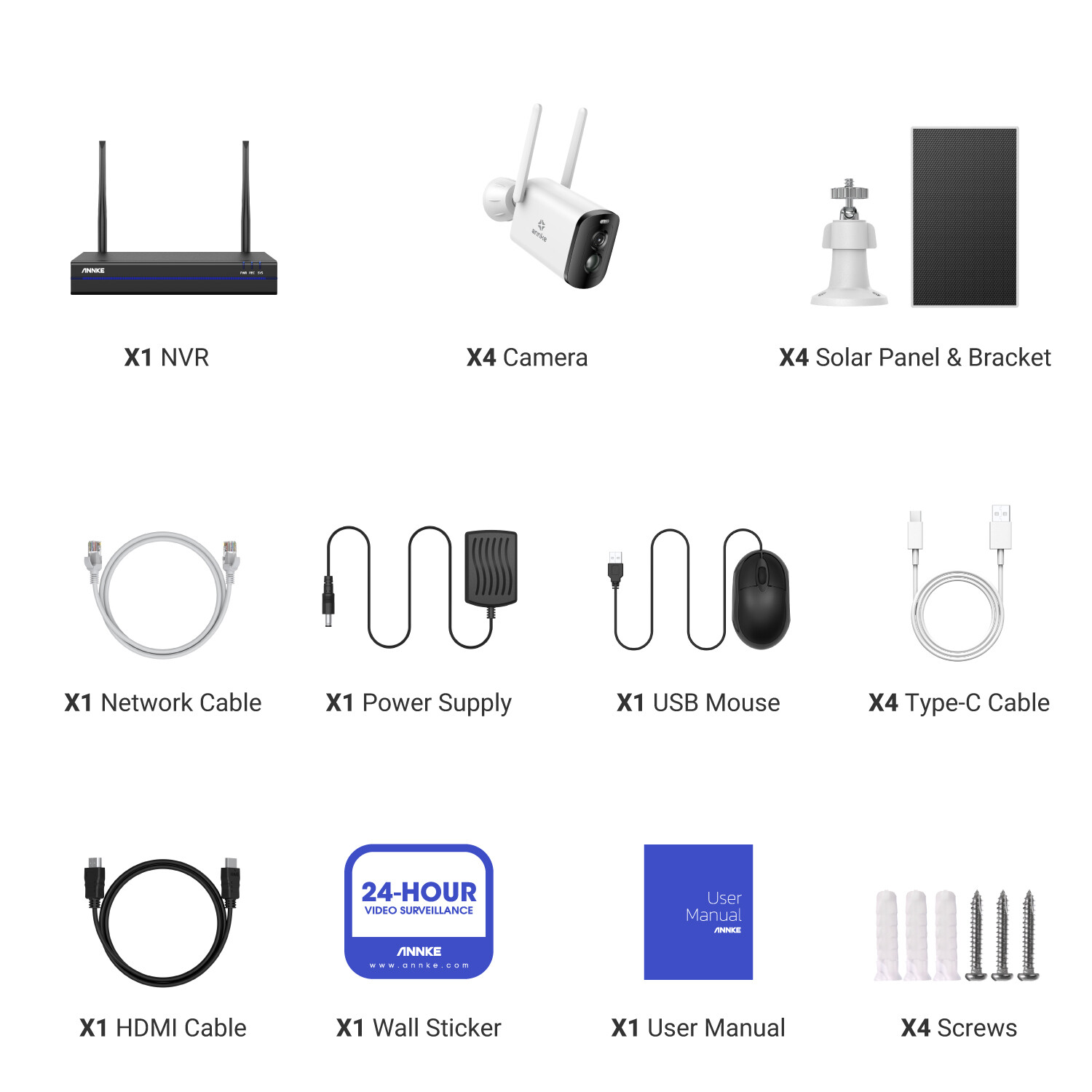 ANNKE Solar Battery Powered 4MP Wireless Security Camera System Two Way Audio
