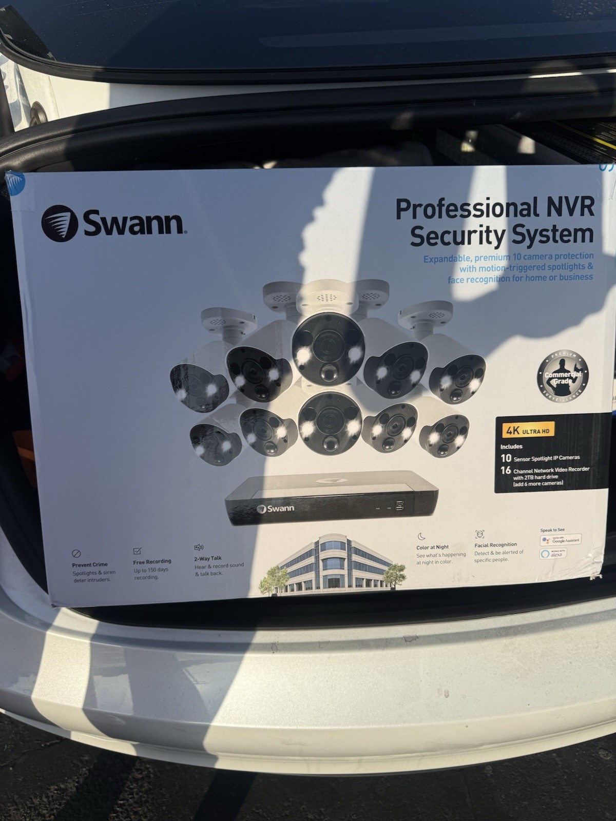 Swann 4K 16-Channel NVR System w/10 Cameras 2TB Wired Night Vision Audio