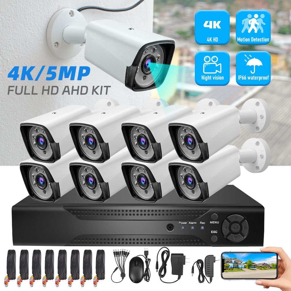 5MP HD 8CH DVR Home Security Camera System 1080P Outdoor CCTV Night Vision / 1TB