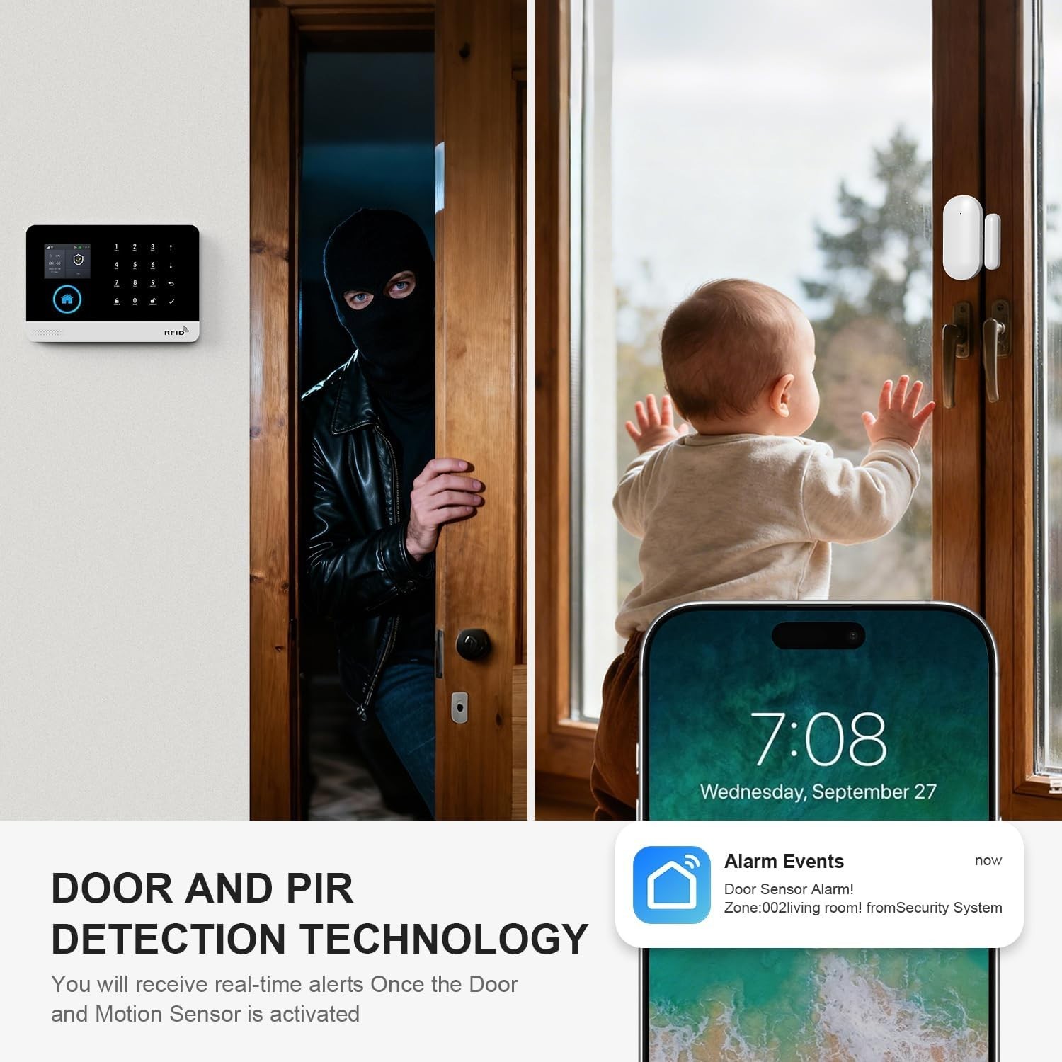 Affordable Wireless Home Alarm System with Motion Sensors & No Monthly Fees