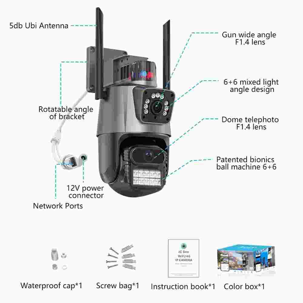 Sistema Juego De 4 Camaras 1080P HD Seguridad Para Casa Con Sensor De Movimiento