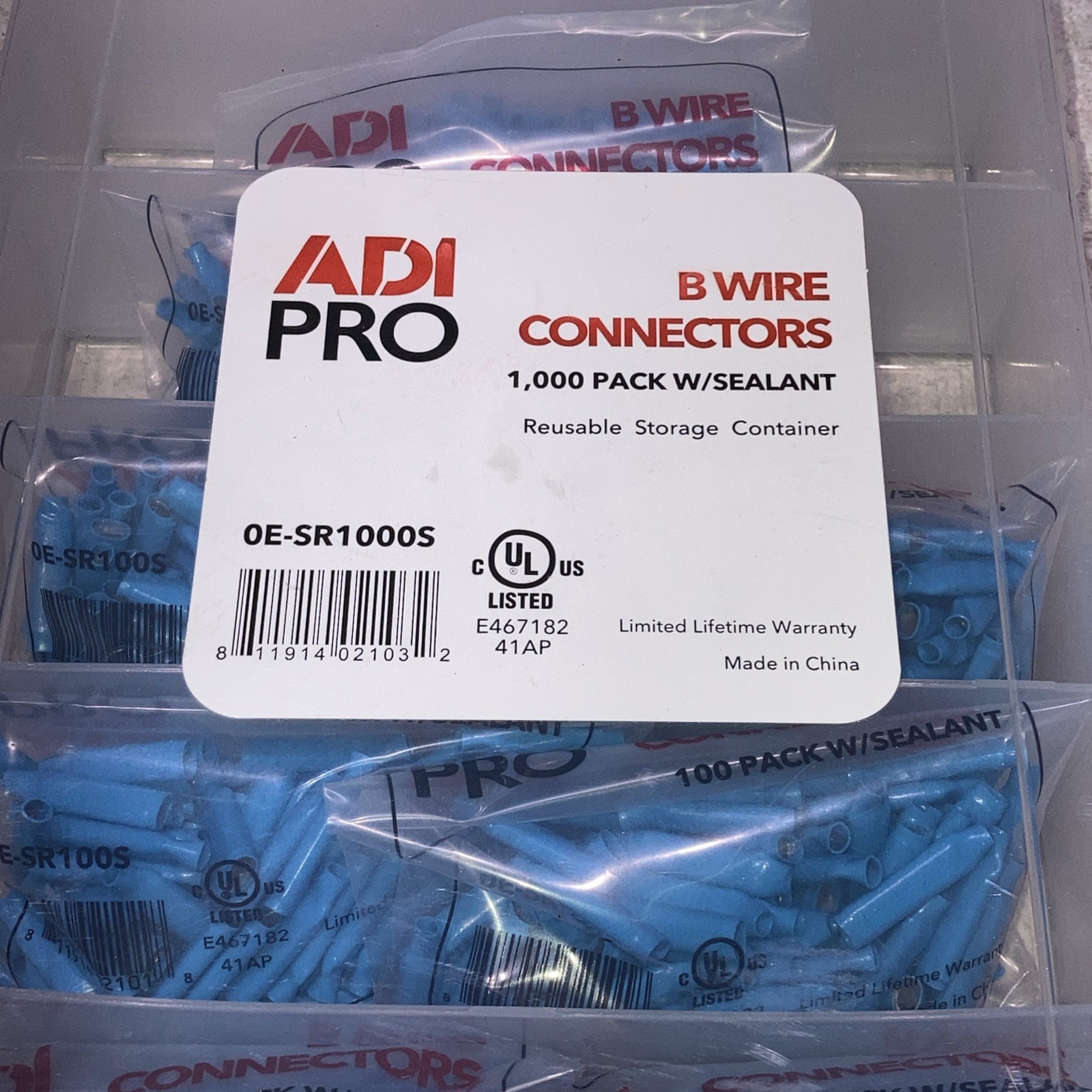 800pc B Connectors w/ Sealant Alarm Telephone Wire Crimp Beanies (x8) 0E-SR100S