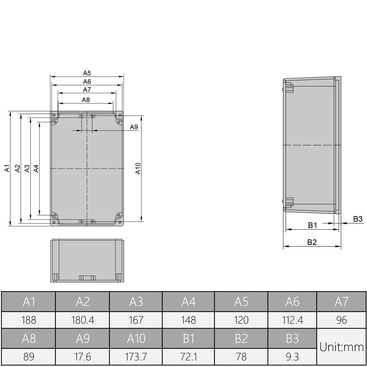 Fielect 7.40" x 4.72" x 3.07", 188x120x78mm(L*W*H) Aluminum