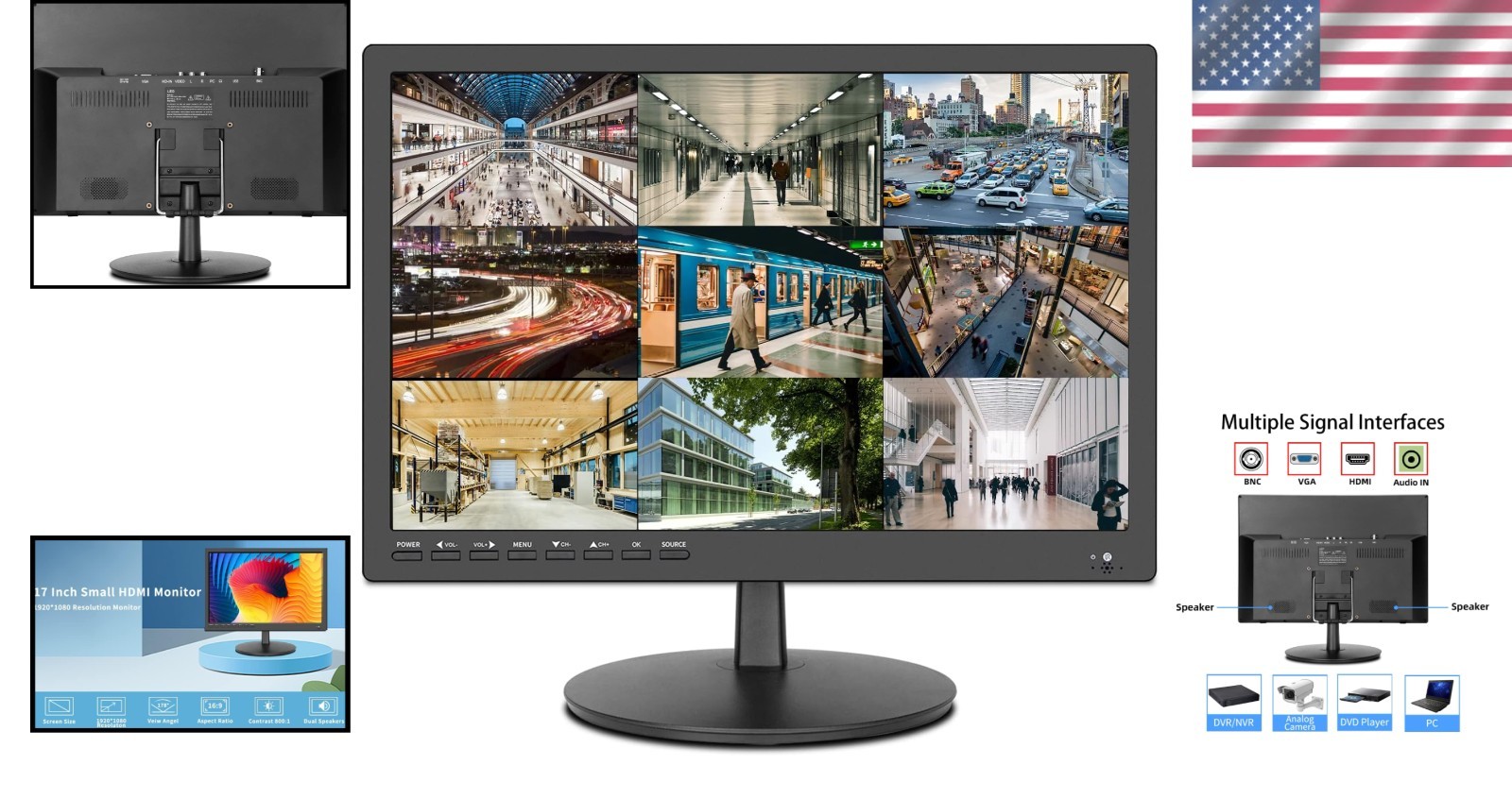 17″ CCTV Security Monitor with Ultra-Fine Pixel Pitch