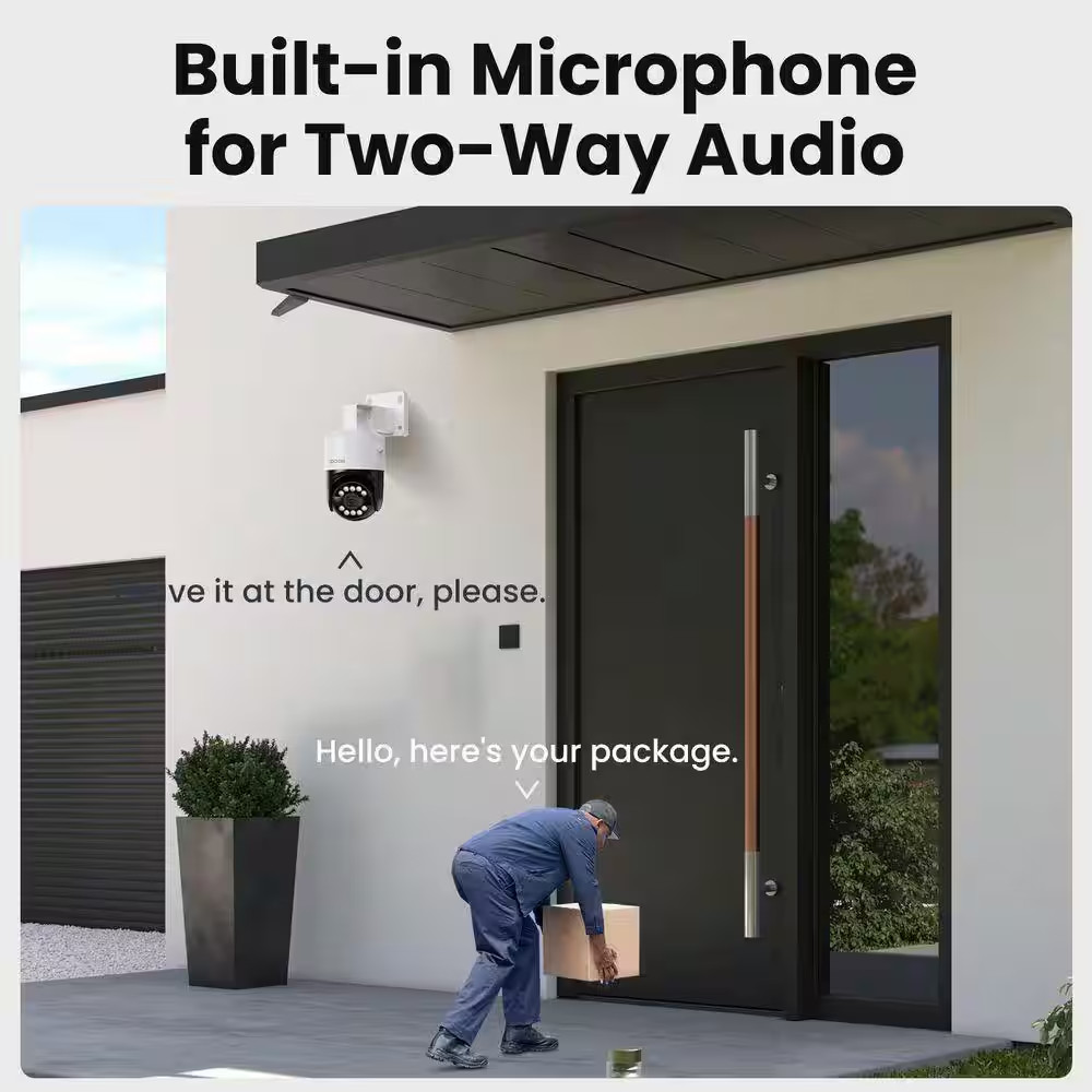 4K UHD 8-Channel 2TB POE NVR Security System with 4-Wired 8MP Outdoor 360 PTZ Ca