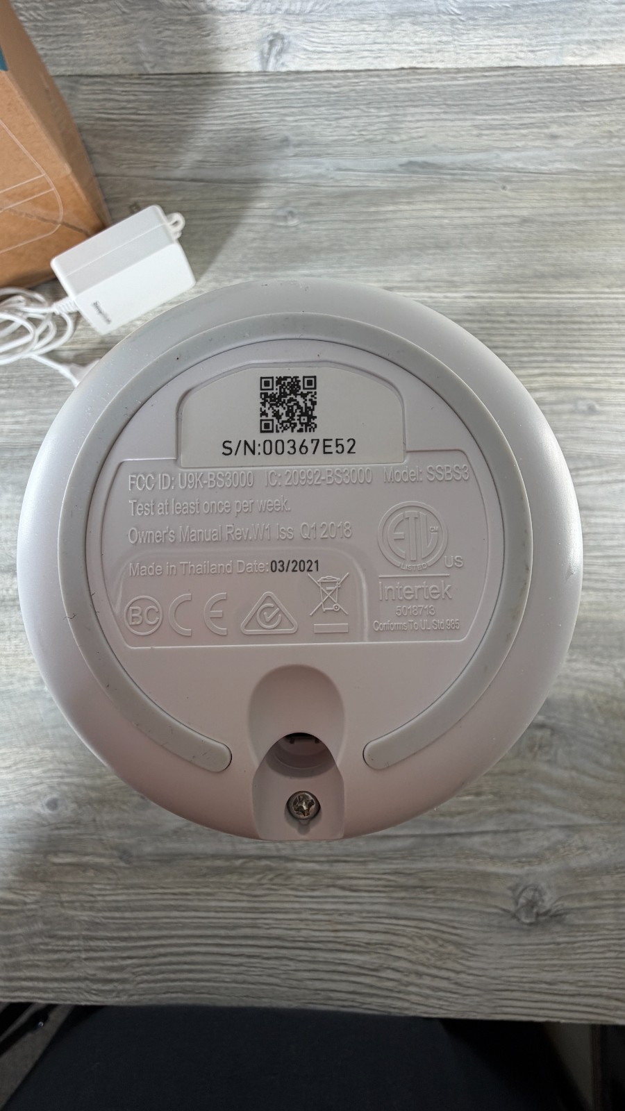 Simplisafe SSBS3 Home Security Alarm Base Station With Power Supply Simply Safe