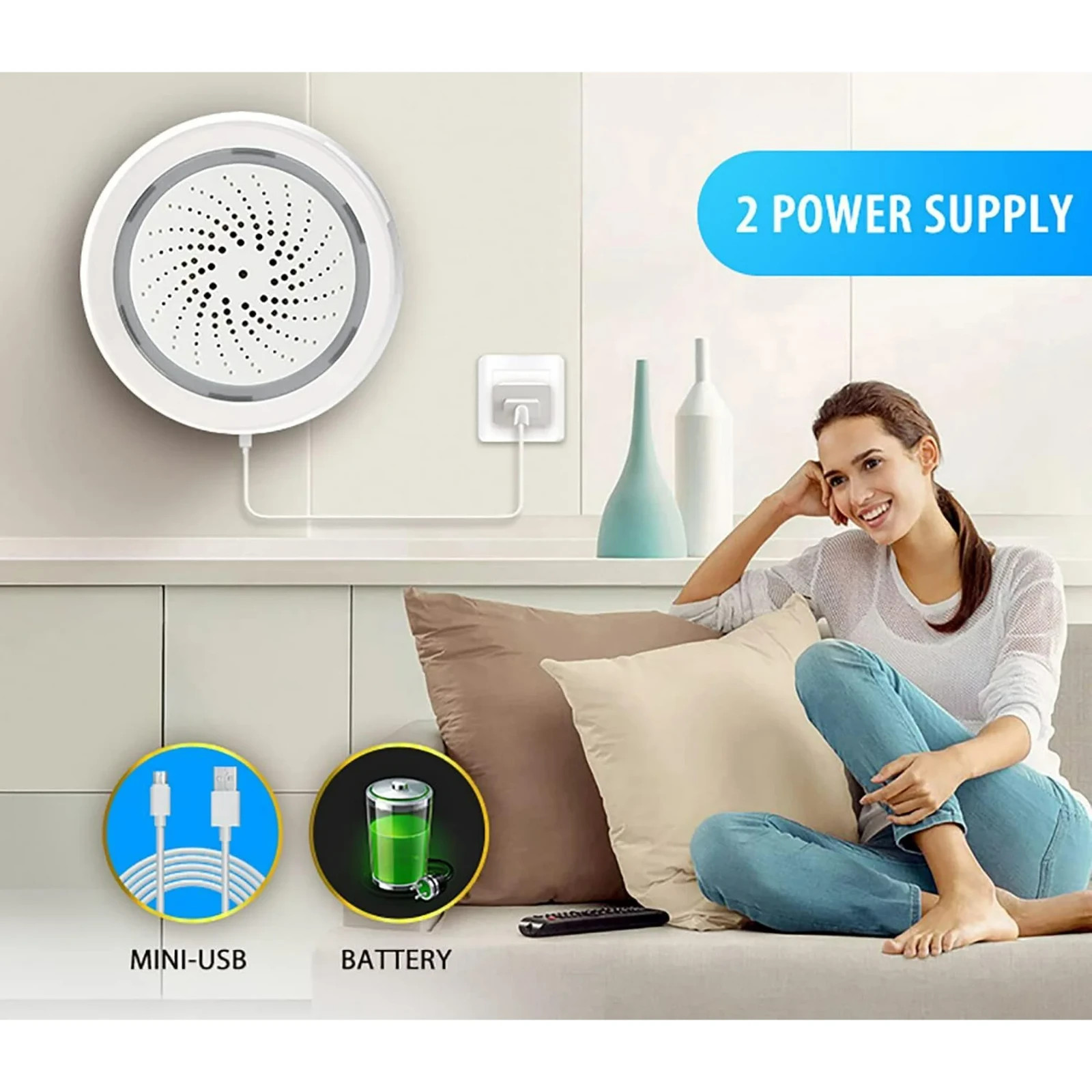 Smart Wi-Fi Siren Alarm: Wireless Alarm for Home Security, Burglar Alarm with So