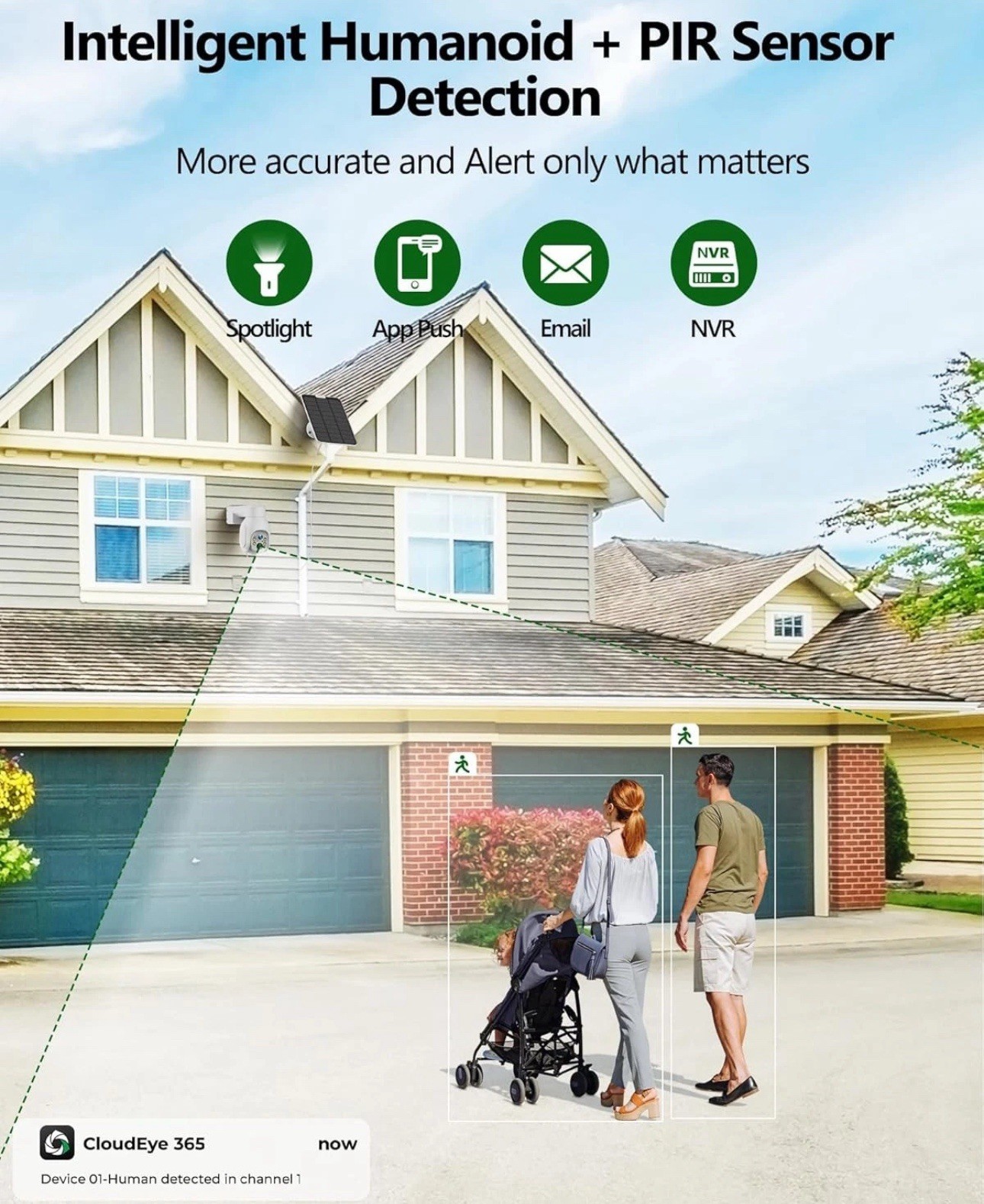 SC23 Solar Security Camera Wireless Outdoor 4MP WiFi Camera with 360° PTZ View