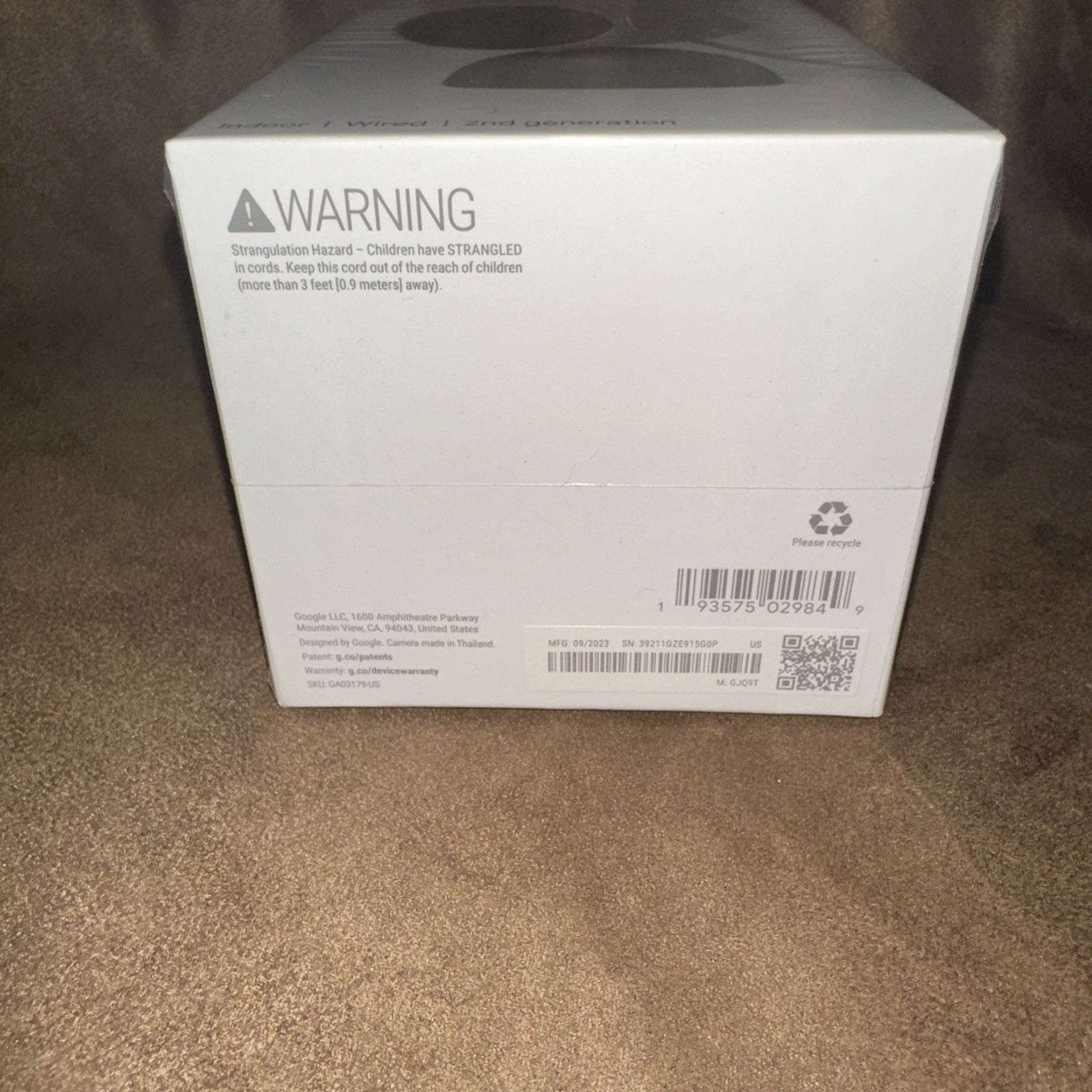 Google Nest Security Cam Indoor Wired 2nd Gen – Linen – GA03179-US- New