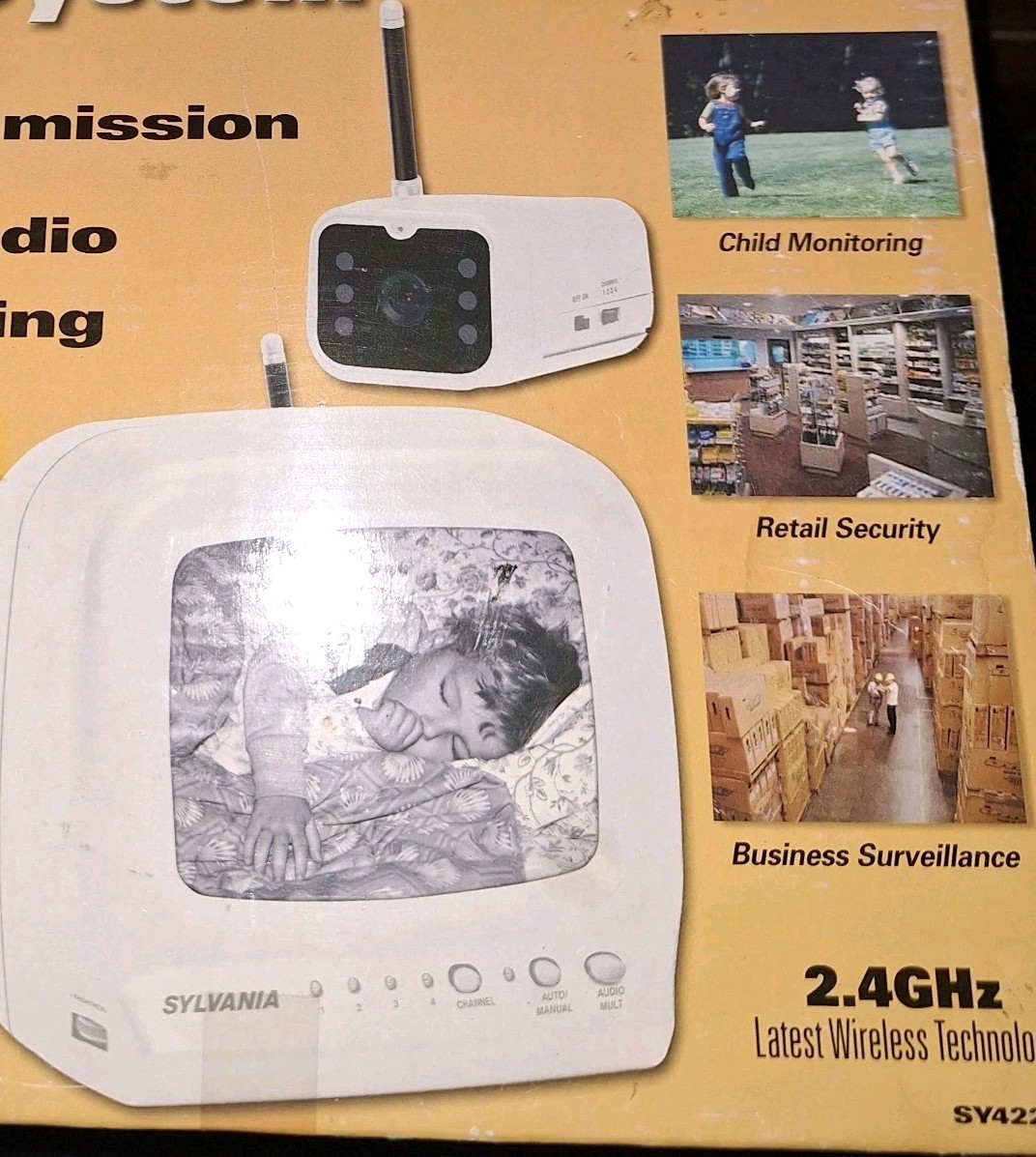 Sylvania SY4225 2.4 GHz Wireless B/W Video Security System. Only 1 LEFT. FAST SH