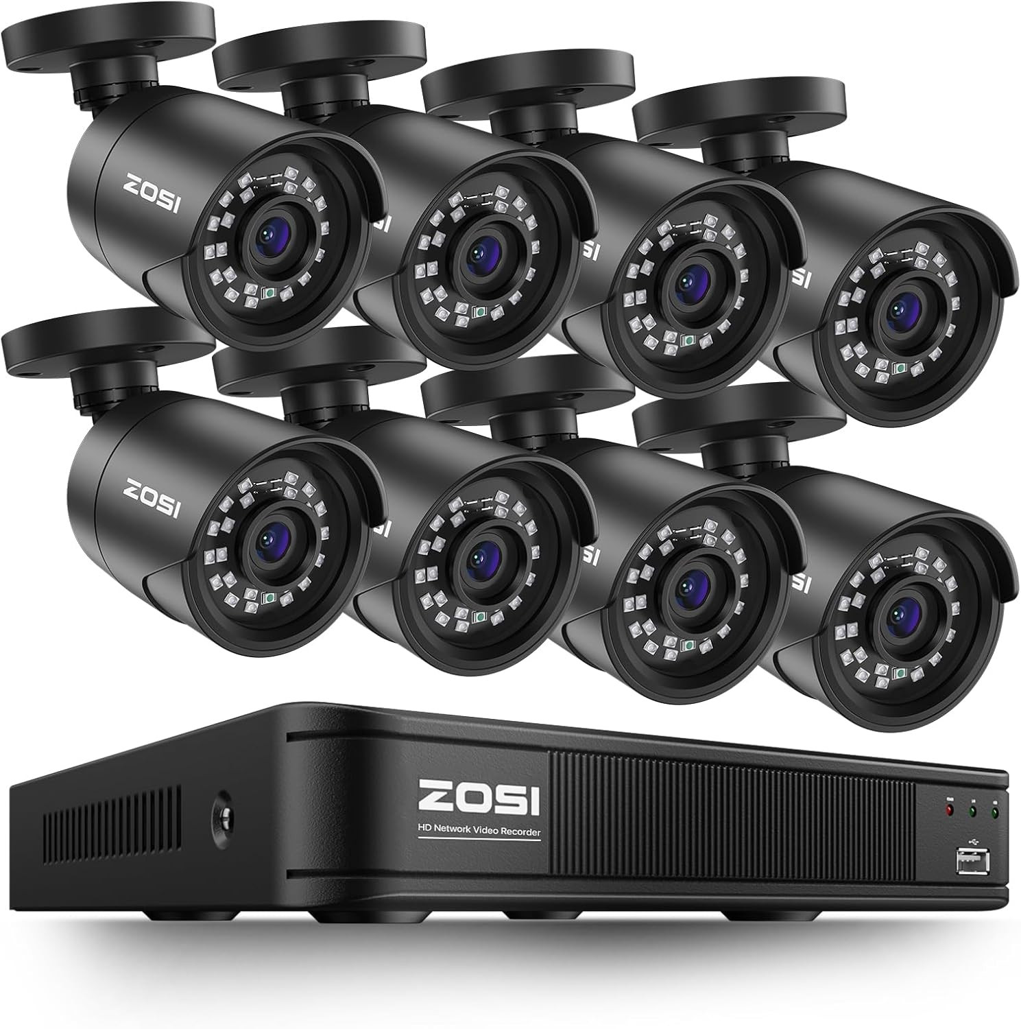 8 Camaras De Seguridad Wifi Exterior 1080P Inalambrica Con Vision Nocturna Video