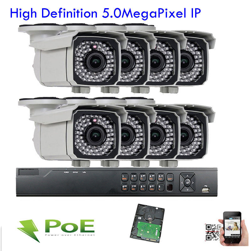 8Ch H.265 12MP Network NVR 5MP IP ONVIF WDR 66IR Outr PoE Security Camera 6
