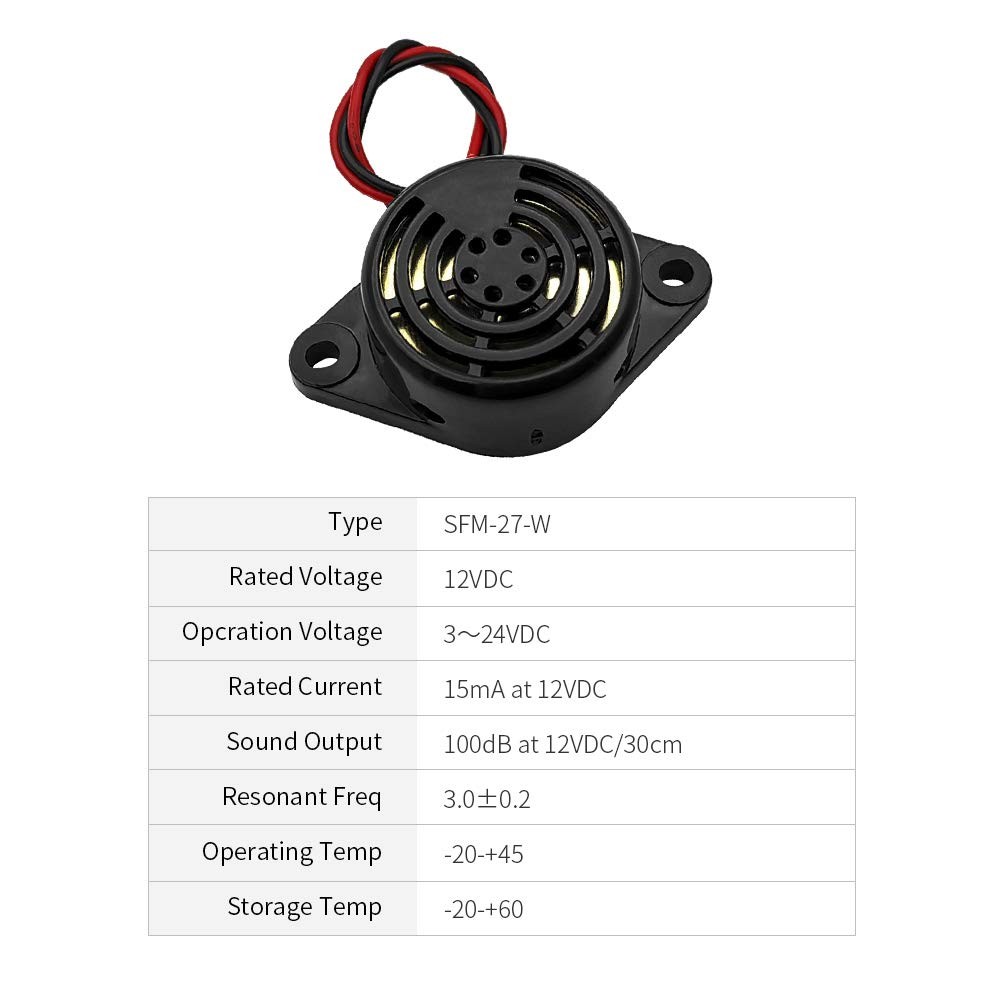3PCS DC 3-24V 90dB Active Piezo Electronic Buzzer Beep Tone Alarm Ringer Cont…