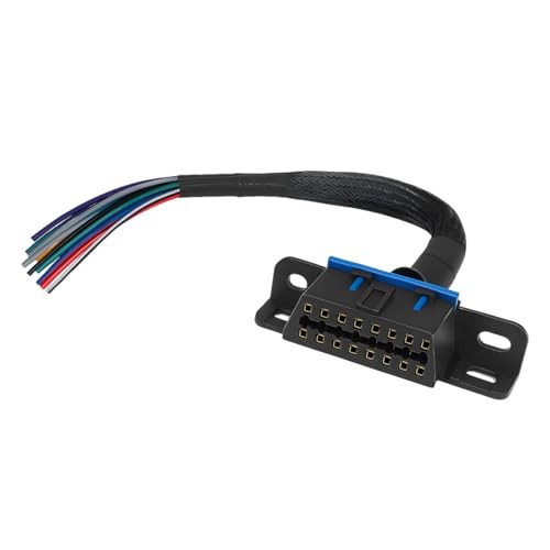 OBD2 J1962F Female to Open Pigtail Cable with Mount Bracket, 1FT/30CM 16PIN 1PC