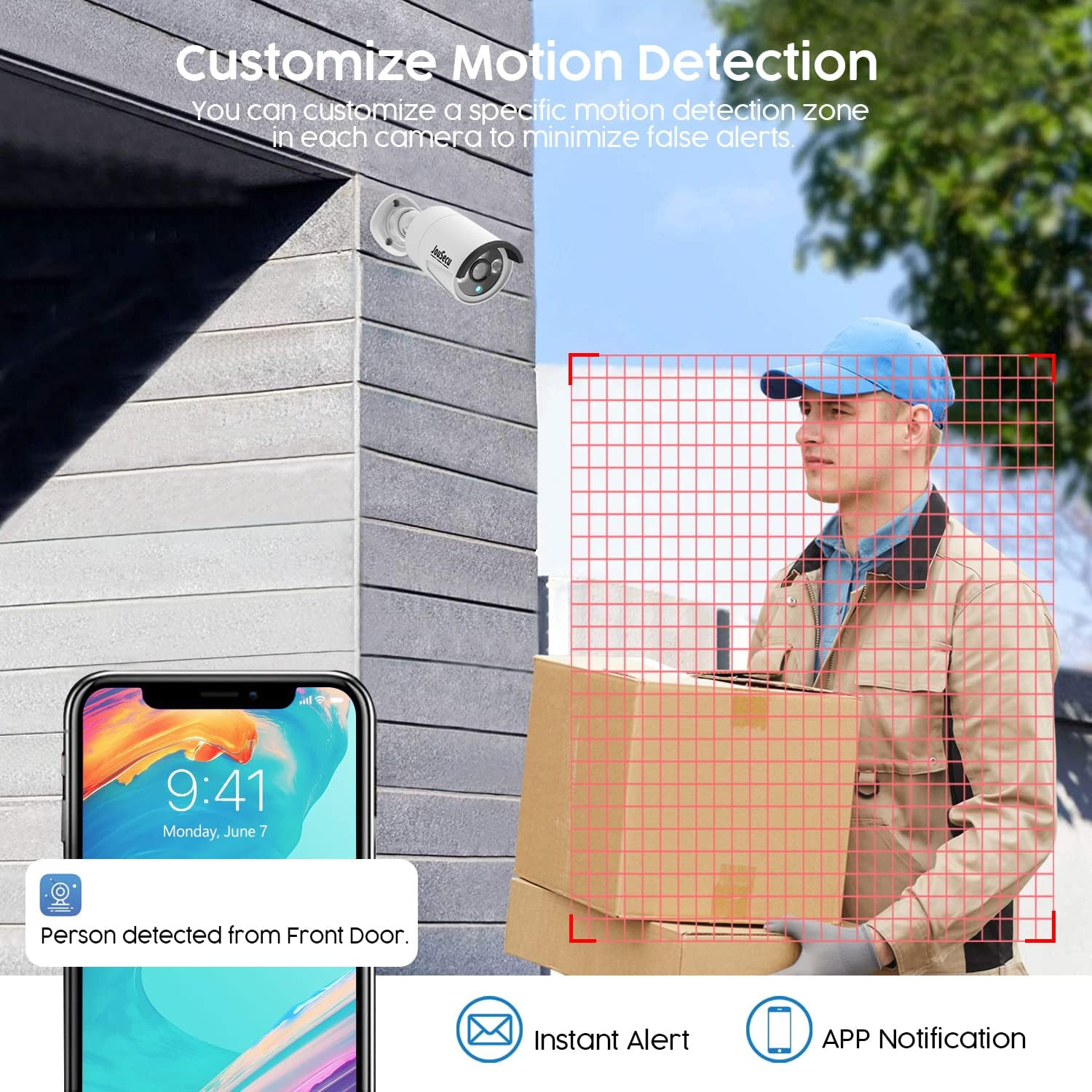 8CH Home Security Camera System with 1TB HDD, 5MP Lite DVR, 1080P Indoor/Outdoor
