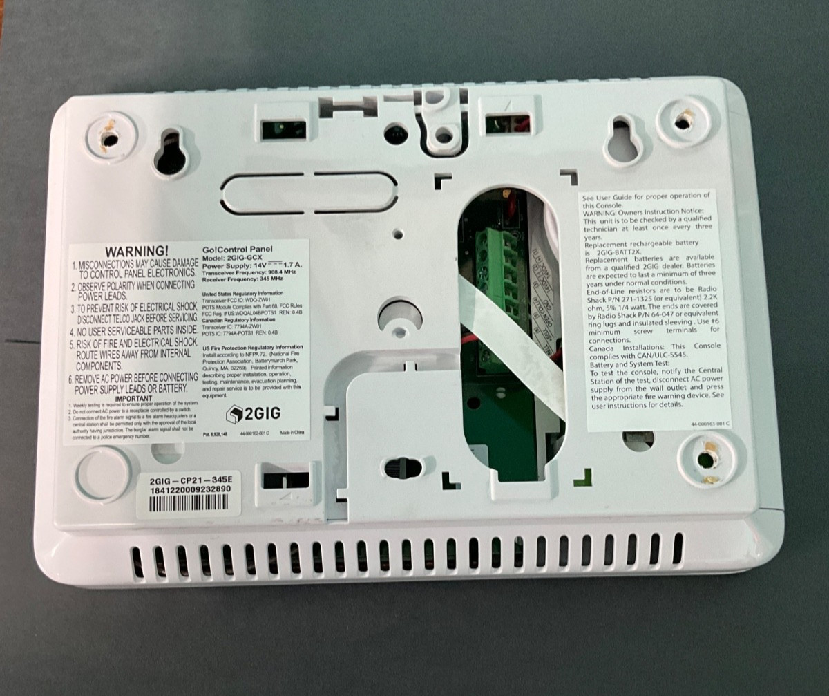 2GIG TECHNOLOGIES MODEL 2GIG-GCX 2GIG