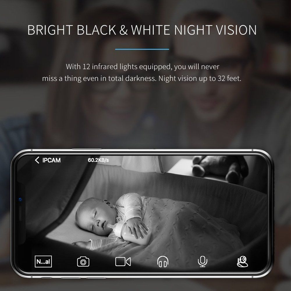 Smart IP Home Security System WiFi Wireless HD 1080p Video Camera w/ 2-way Audio