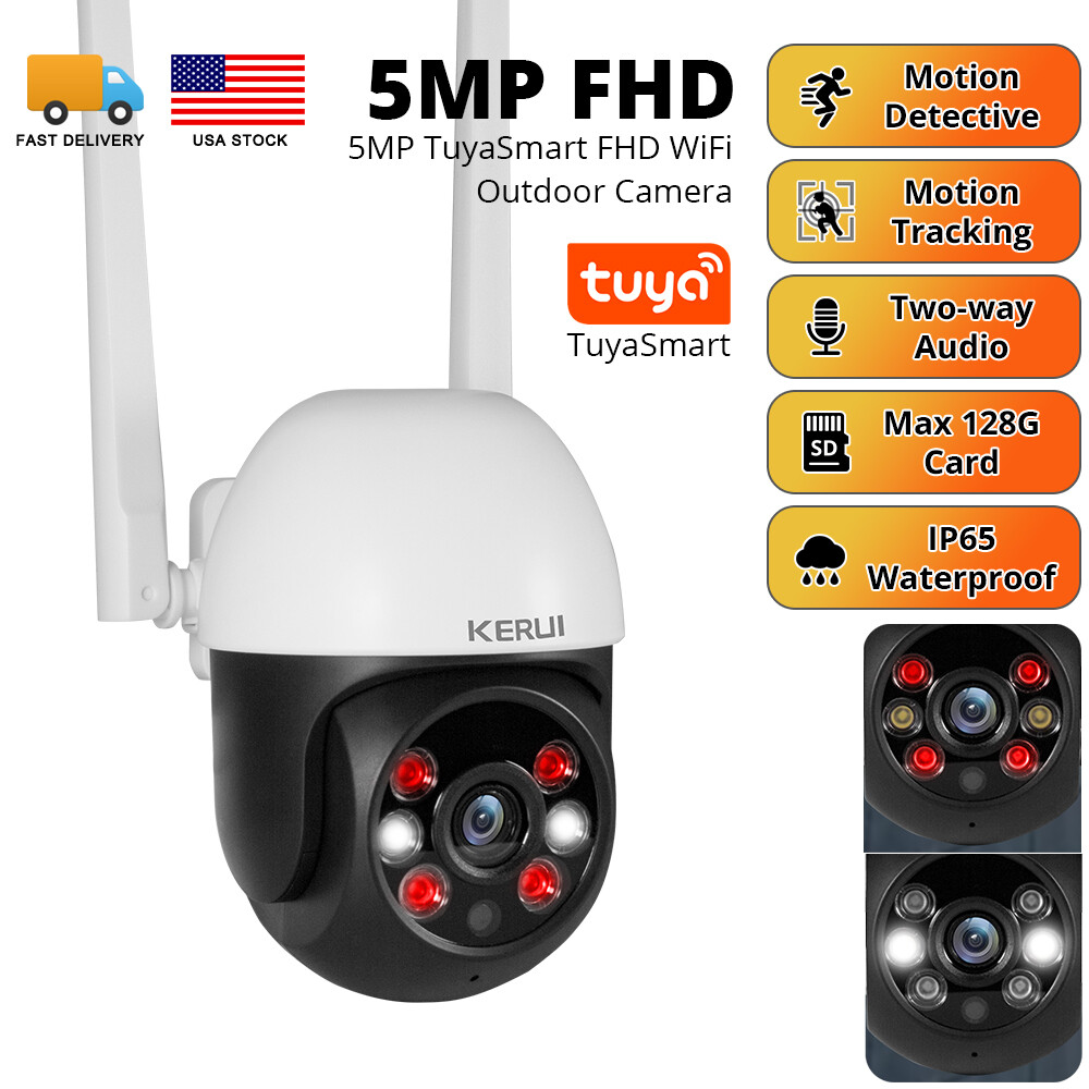 KERUI 5MP Ultra HD WiFi Camera 6 LED Fill Light Indoor Outdoor Home Security
