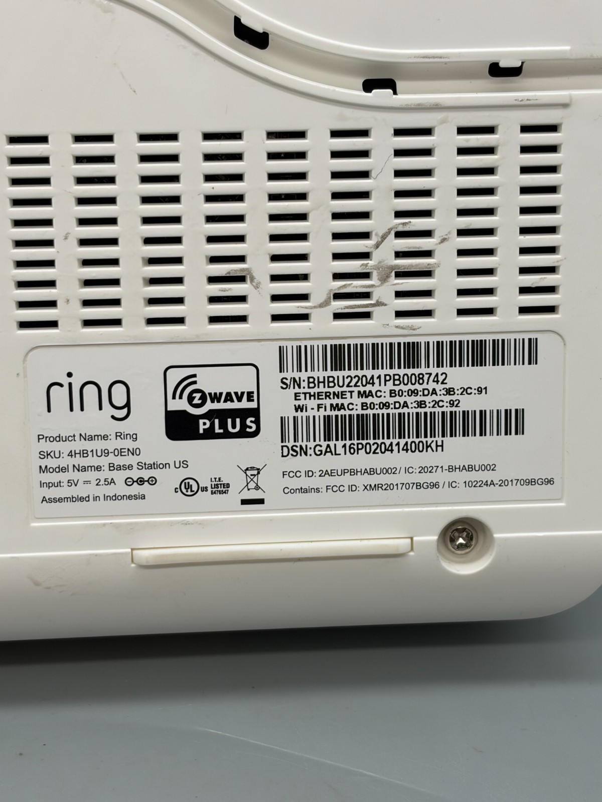 Ring Alarm Base Station – (4HB1U9-0EN0)(2nd Gen) – Tested
