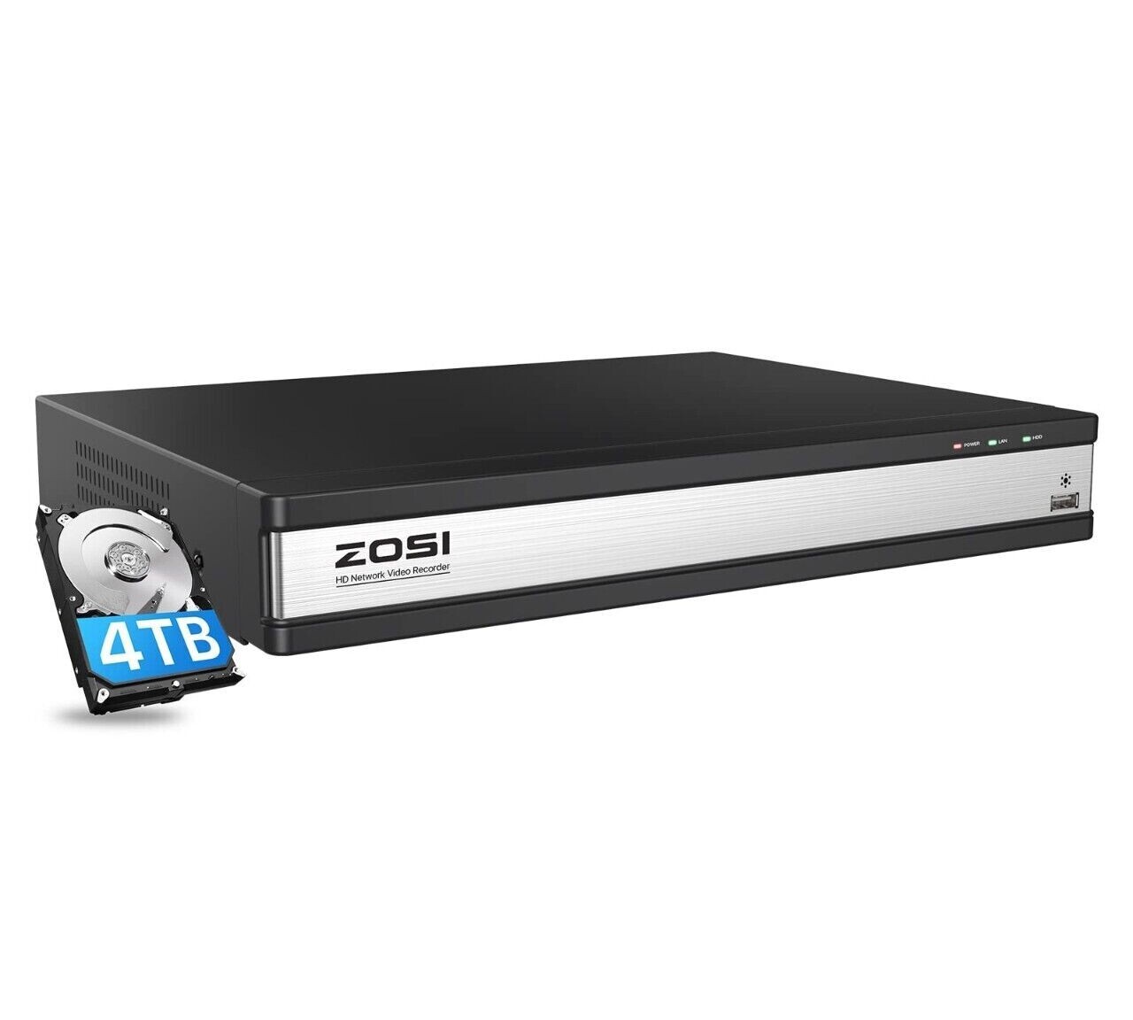 ZOSI 16 channel nvr poe 4TB Hard Drive 8MP Video NVR Recorder for Cameras System