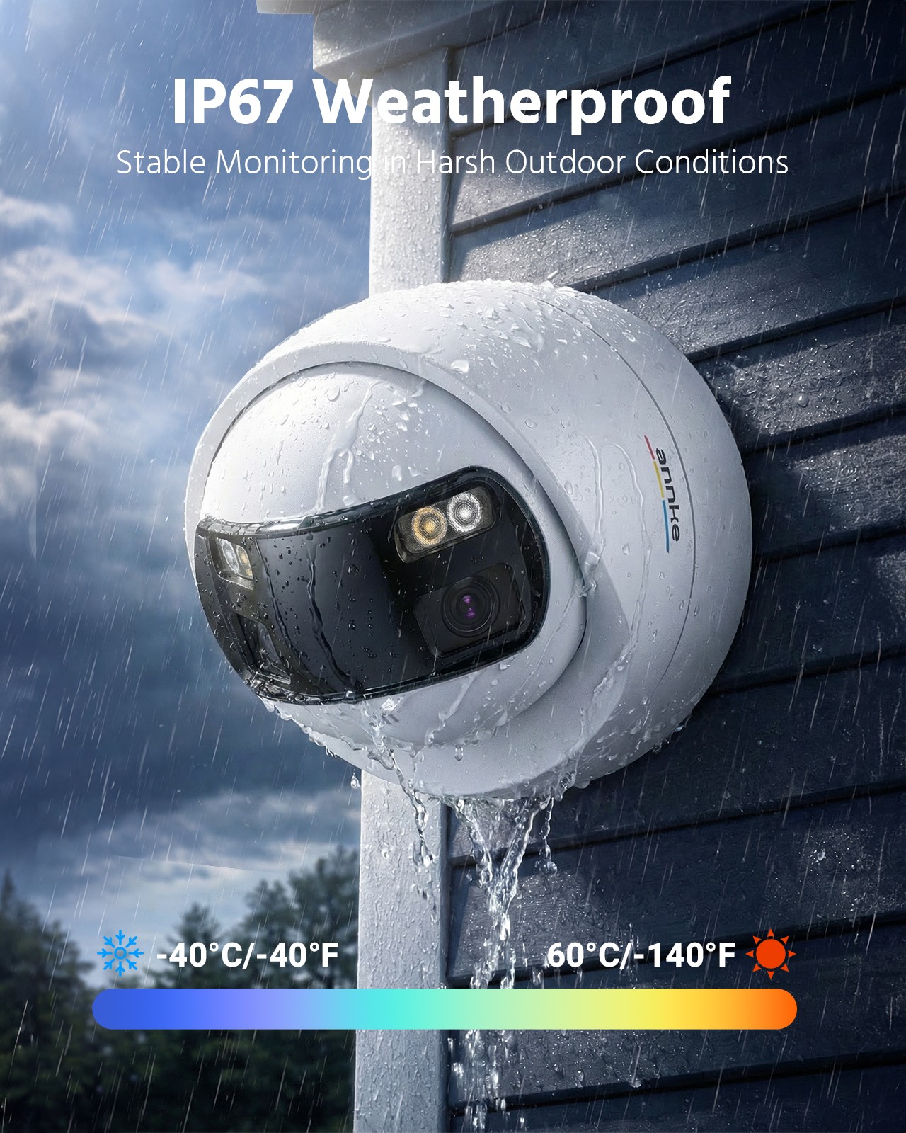 ANNKE 4IN1 3K HD Security Camera Full Color Night Vision Outdoor Audio Recording
