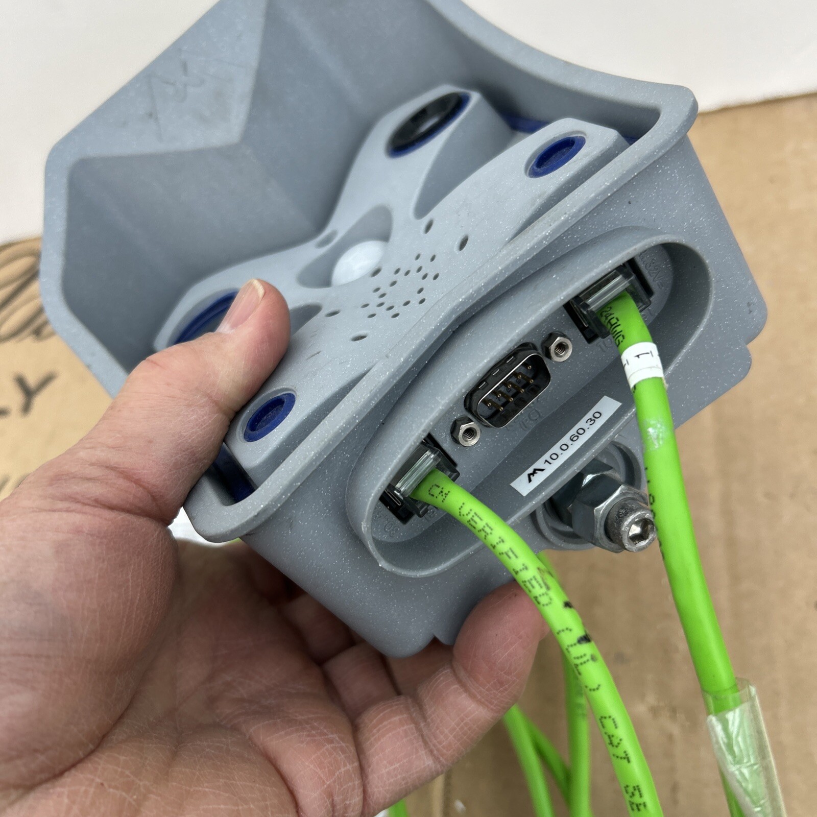 Mobotix Gray X Dual Lens Camera Professional Outdoor W Green Cables