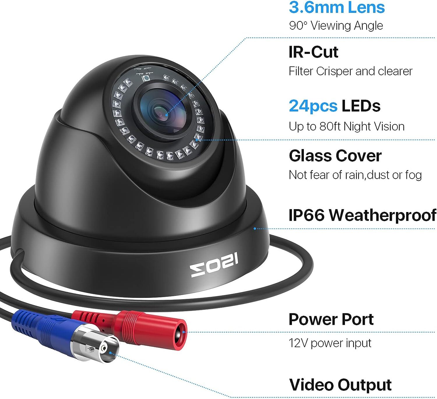 ZOSI 4 Pack 1080P Indoor Outdoor CCTV Security Camera System 80ft Night Vision
