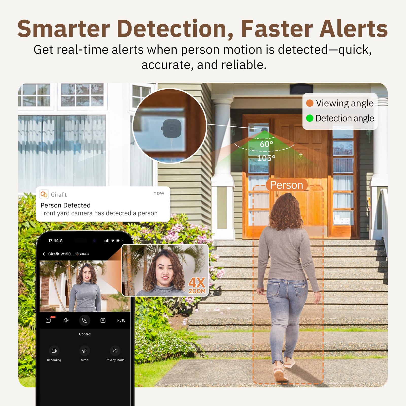 Girafit 3MP 2K Window Camera,2.4GHz&5GHz WiFi Indoor Cameras 2 Pack, white