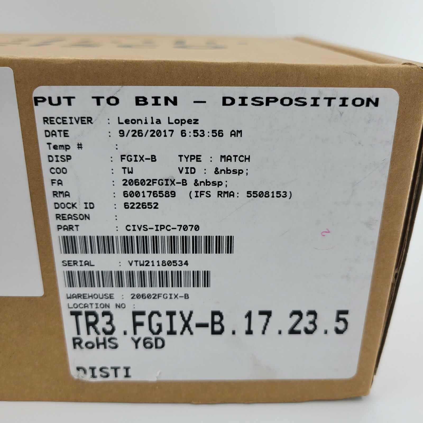 NEW Cisco Video Surveillance 7070 IP Camera CIVS-IPC-7070 Open Box