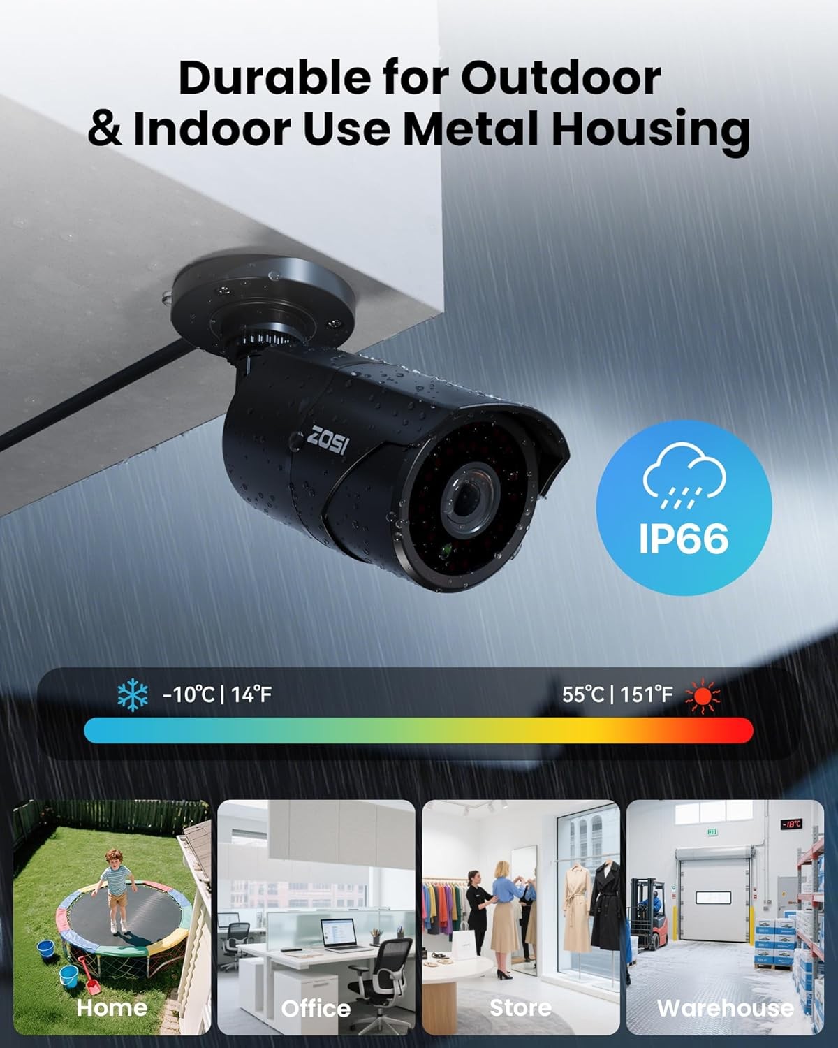 ZOSI 16CH 12 x 1080P Security Camera System Audio Night Vision AI Detect 2TB