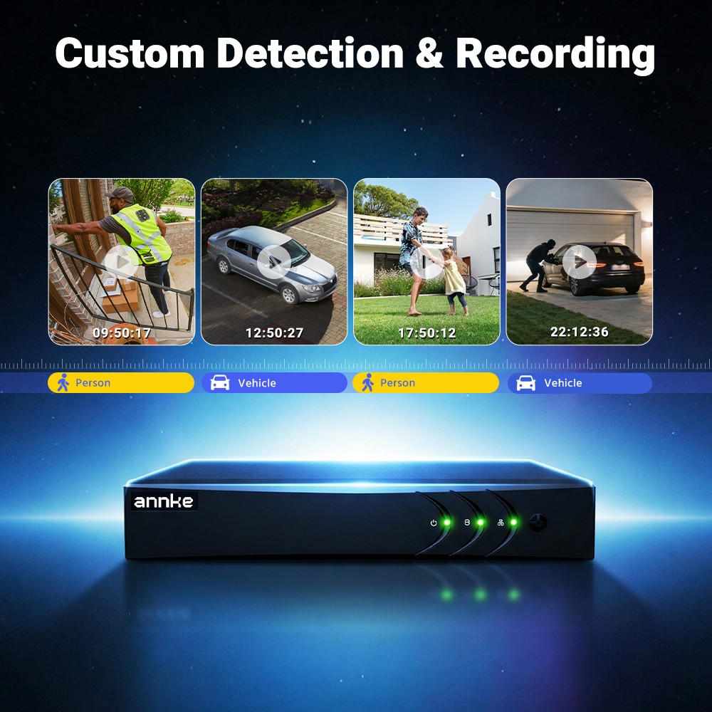 ANNKE 8CH 5MP DVR HD 1080P Video AI Security Camera System Outdoor 350° Pan&Tilt