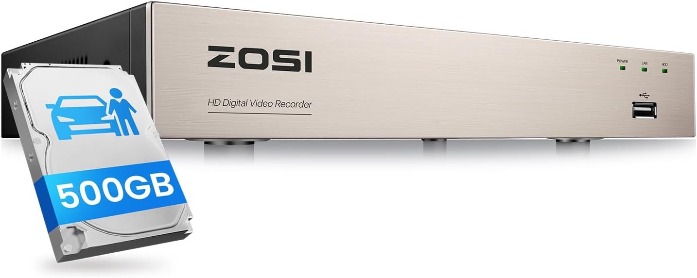 ZOSI H.265+ 8CH 1080P Home Wired Surveillance DVR with 500GB HDD For CCTV System