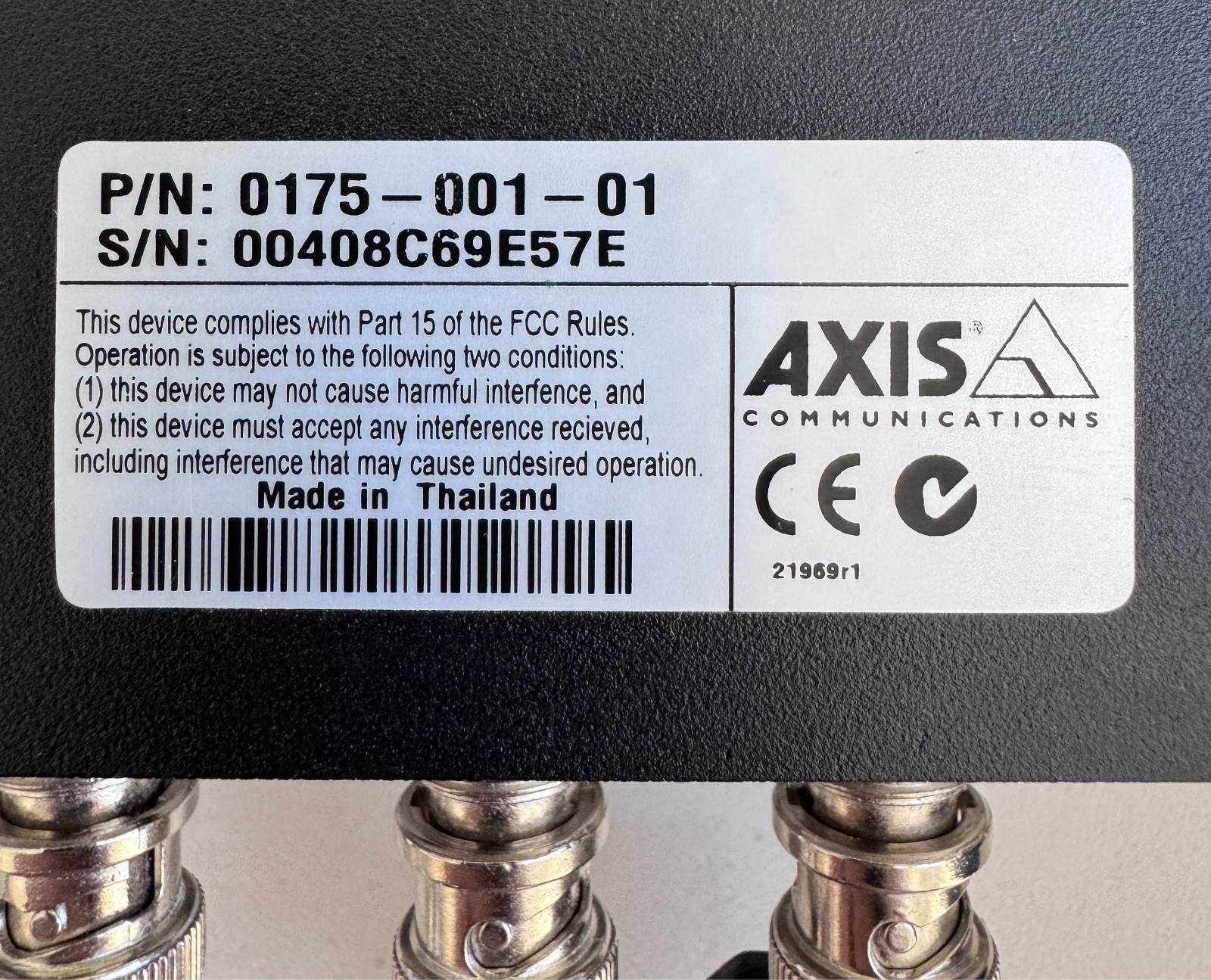 AXIS 2400+ Video Server 4-Channel Camera Network Encoder PN: 0175-001-01