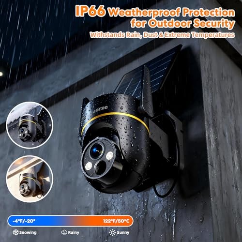 5G&2.4GHz 4MP Solar Security Camera Wireless Outdoor, Short-Solar Cam Black