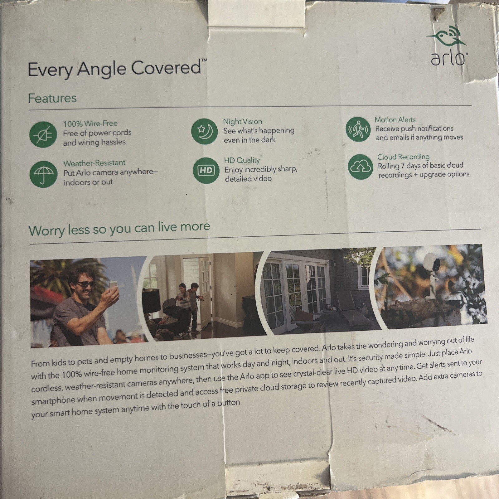 Arlo Smart Security System Wire-free 3 Camera, Home Base, Doorbell Night Vision