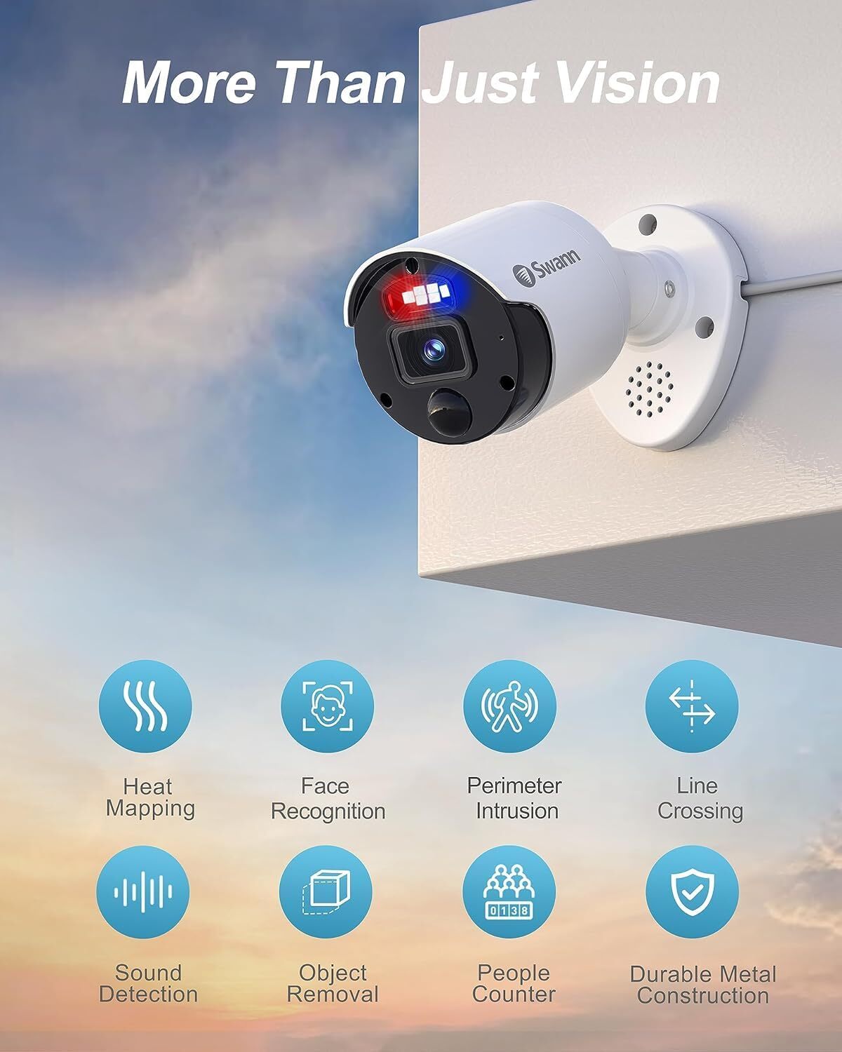 Swann 4K UHD Home Security Camera System, 8 Channel NVR with 2TB, 4 Indoor