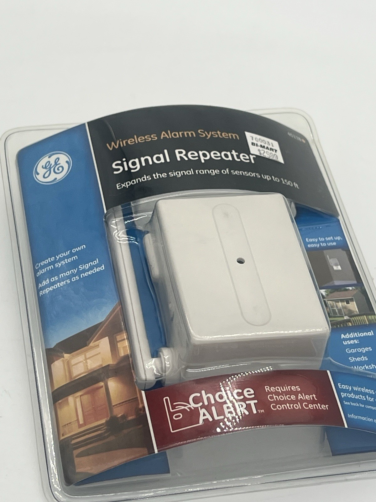 GE Choice Alert Wireless Alarm System Signal Repeater Expands 150 Feet 45138 NEW