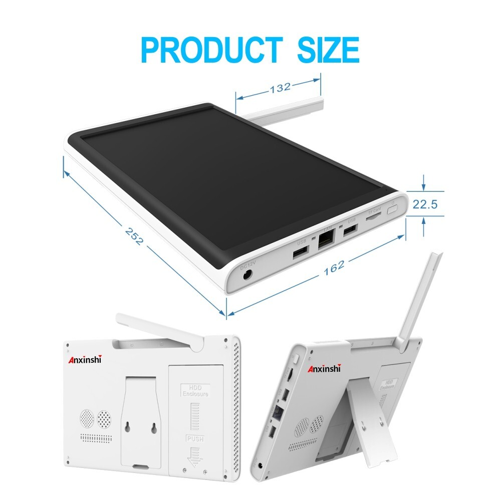 Xmeye HD 3MP 4 Channel AI Human Detection WiFi Camera Kit With 10-inch Monitor