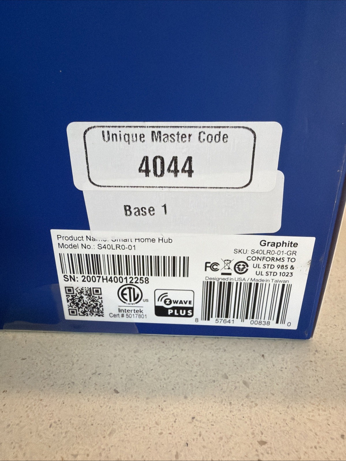 Blue by ADT Smart Home Hub Graphite S40LR0-01 – BRAND NEW SEALED